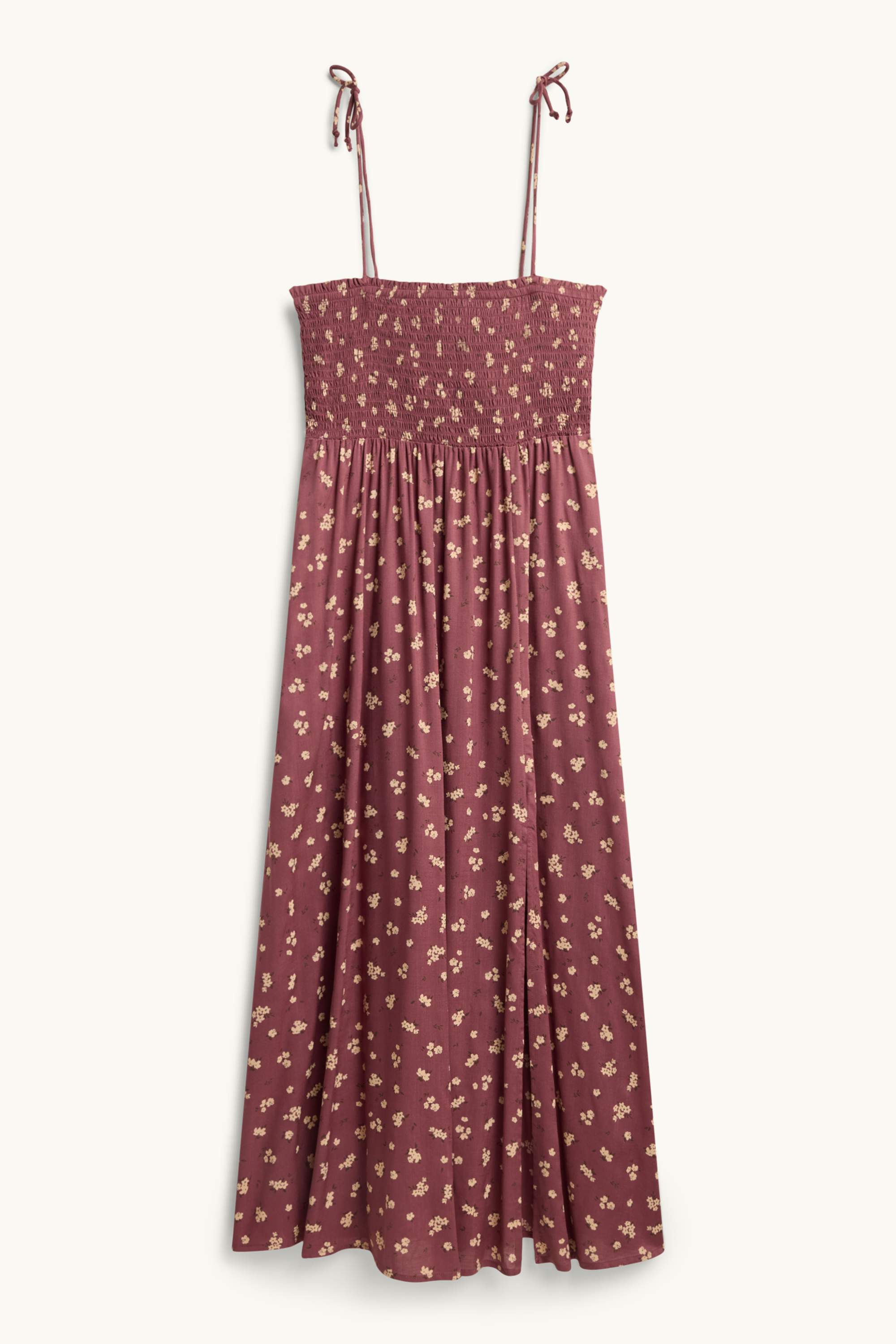Fit & flare dress - floral - smocked dark red