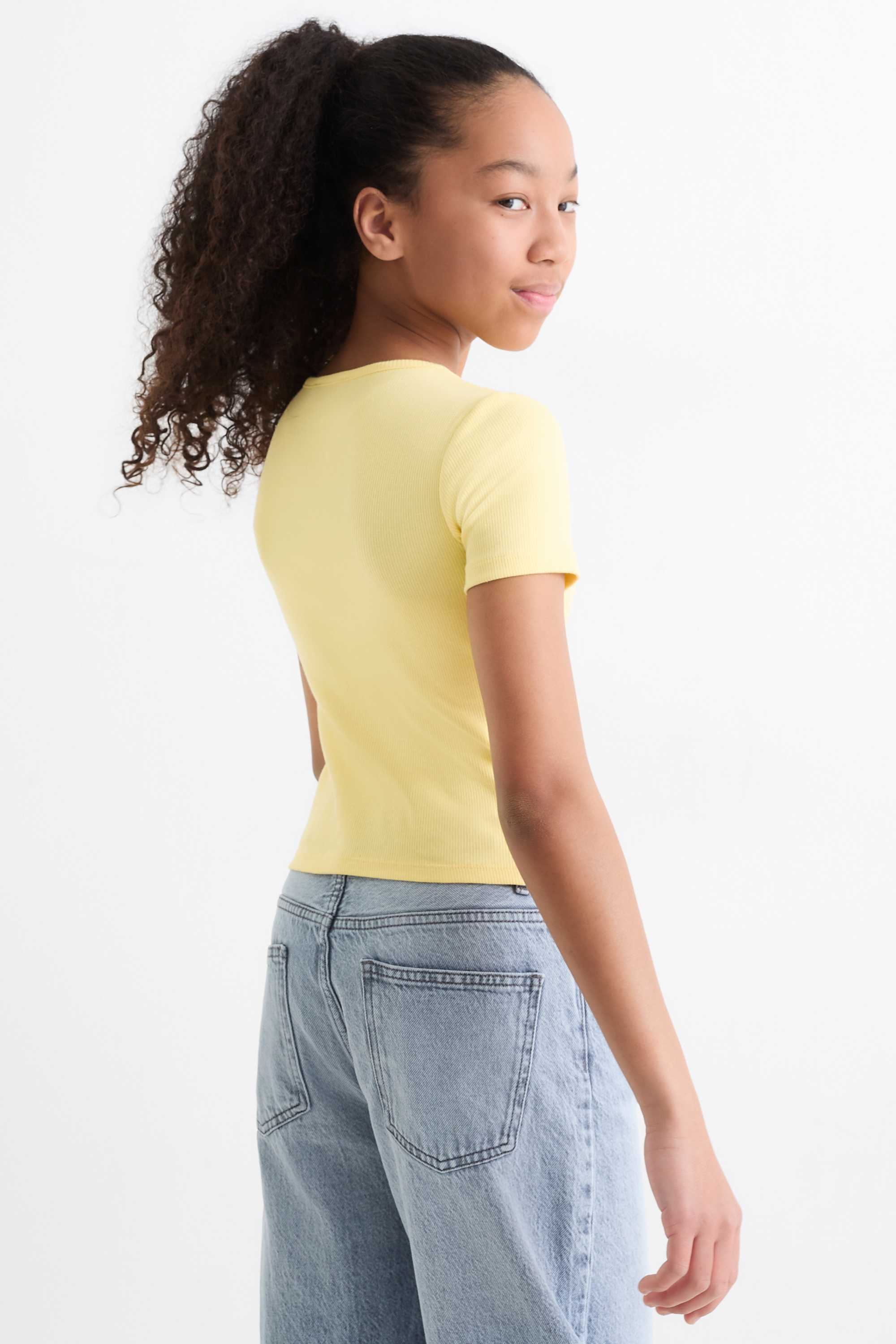 Multipack of 2 - short sleeve T-shirt - ribbed white / yellow