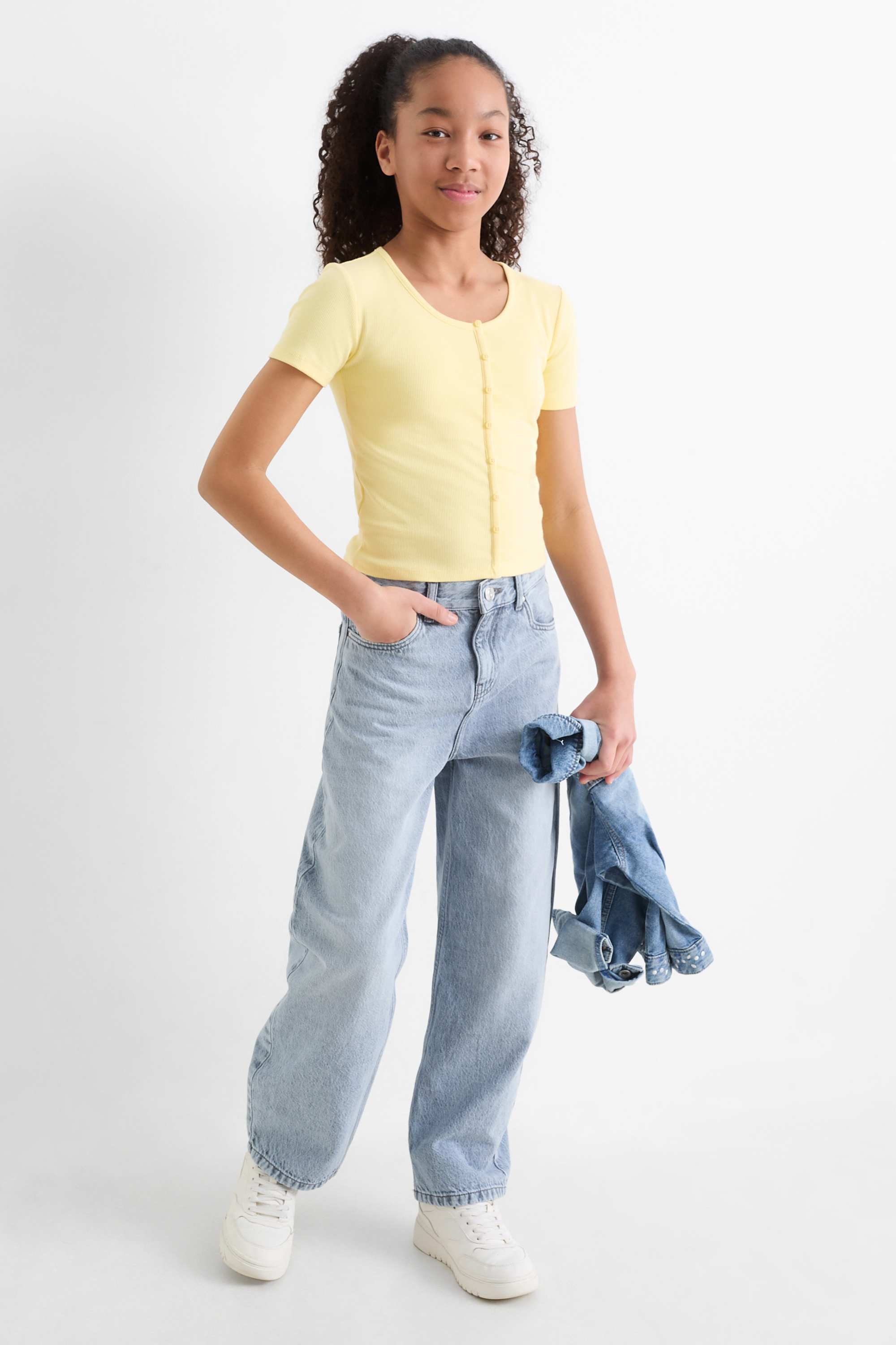 Multipack of 2 - short sleeve T-shirt - ribbed white / yellow