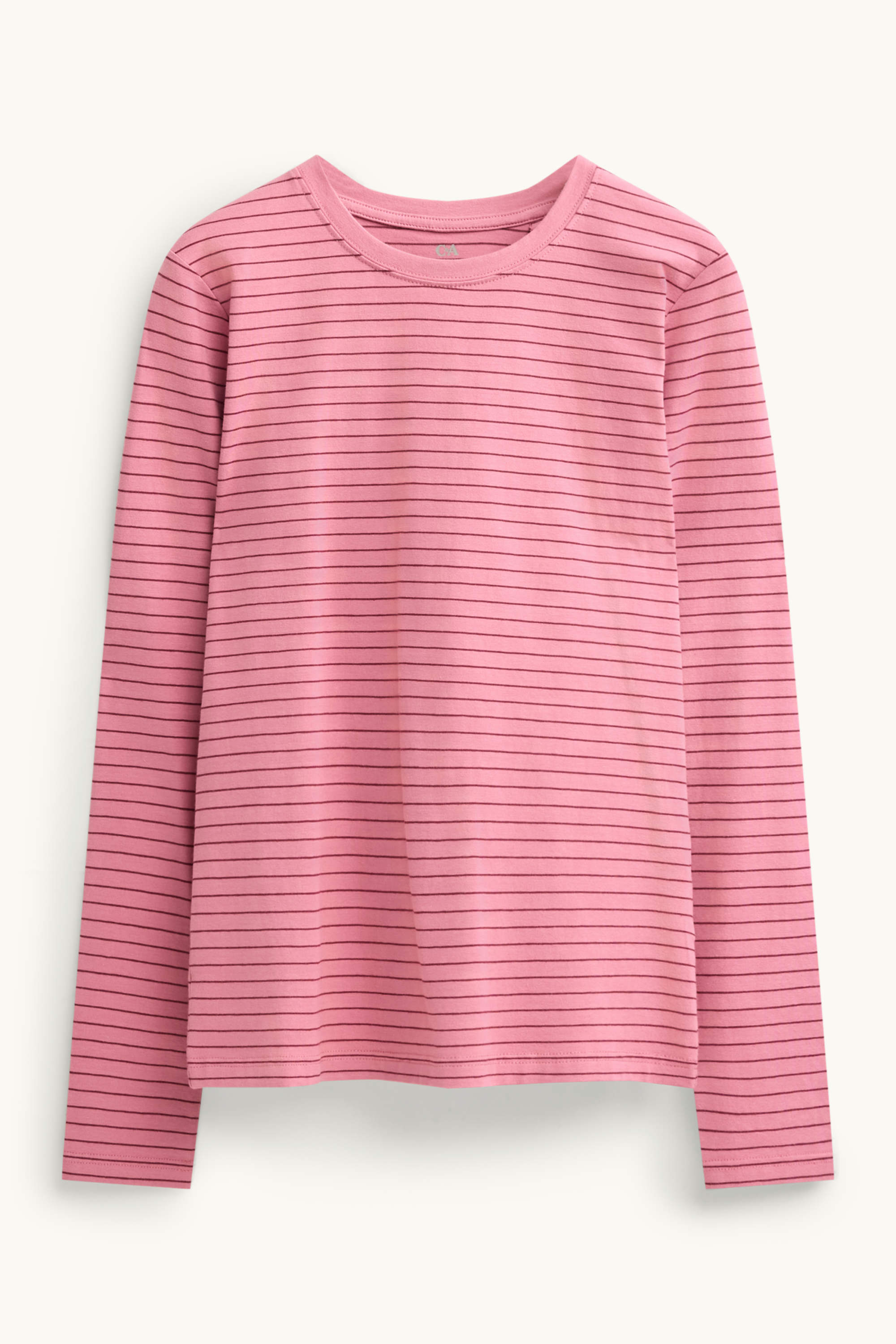 Long sleeve top - slim fit - striped rose / red