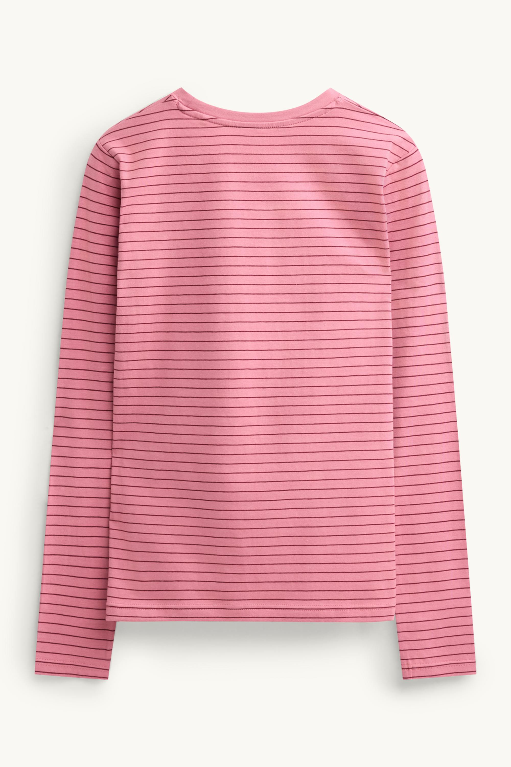 Long sleeve top - slim fit - striped rose / red