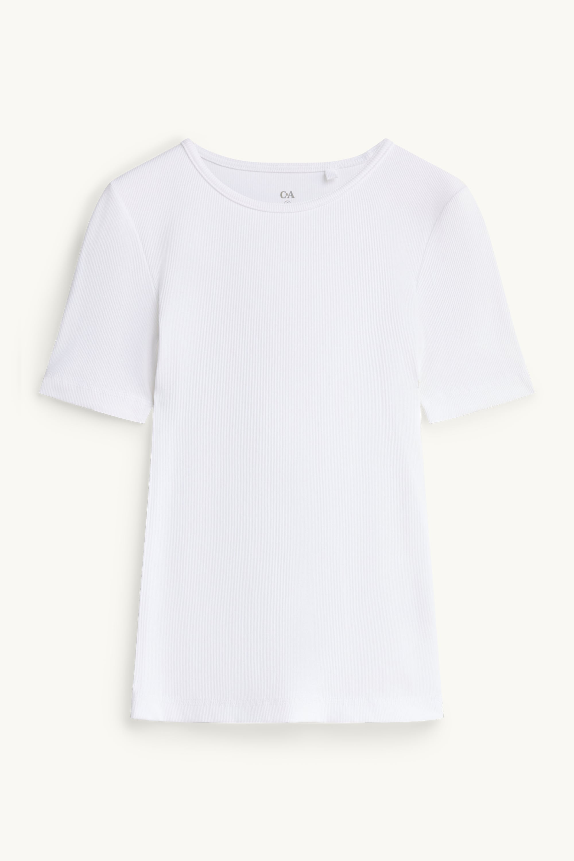 T-shirt - slim fit - ribbed white