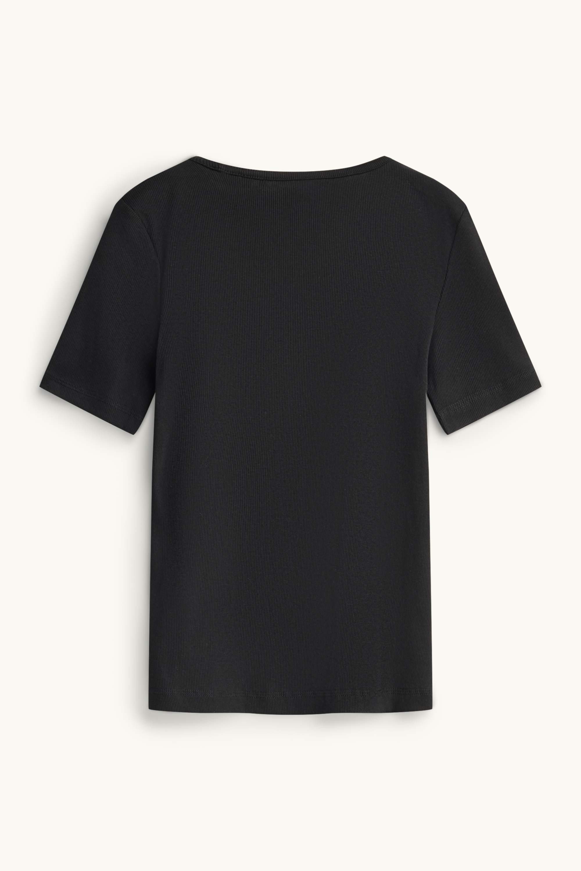 T-shirt - slim fit - ribbed black