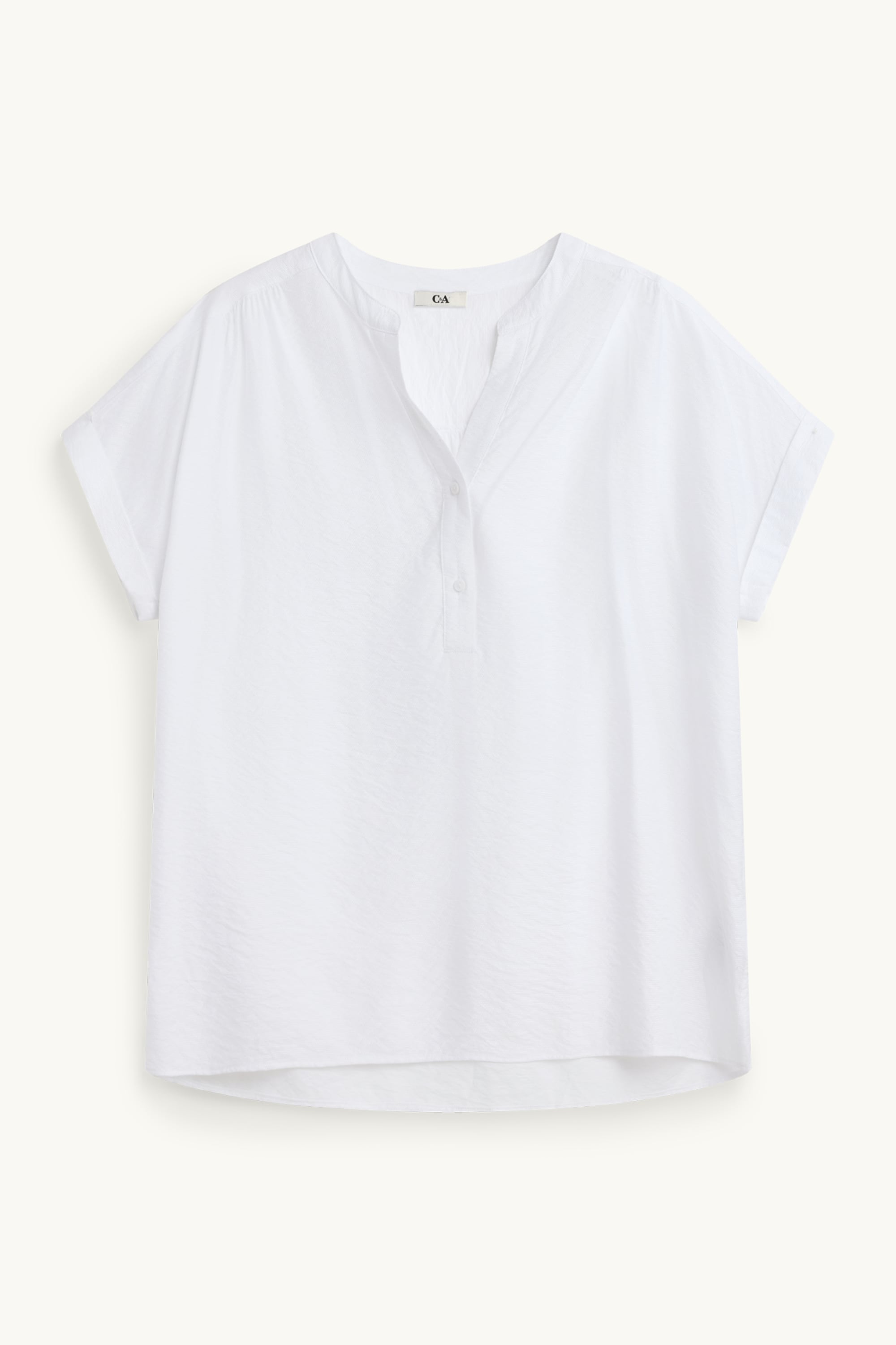 V-neck blouse - textured white