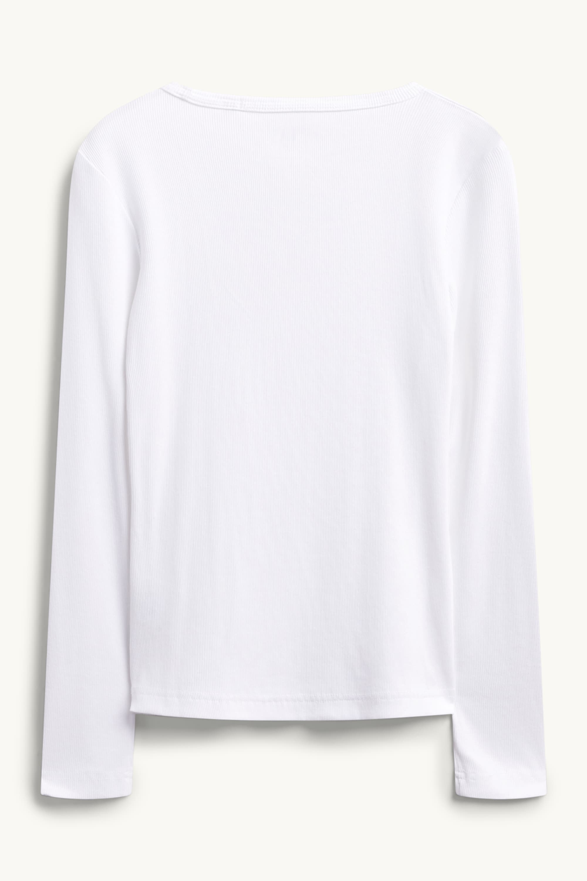 Long sleeve top - slim fit - ribbed white