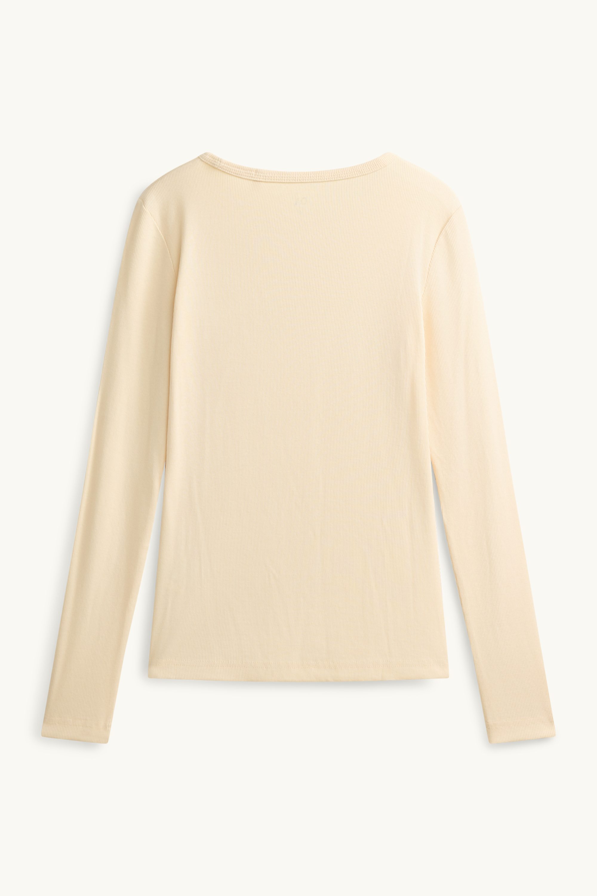 Long sleeve top - slim fit - ribbed light yellow