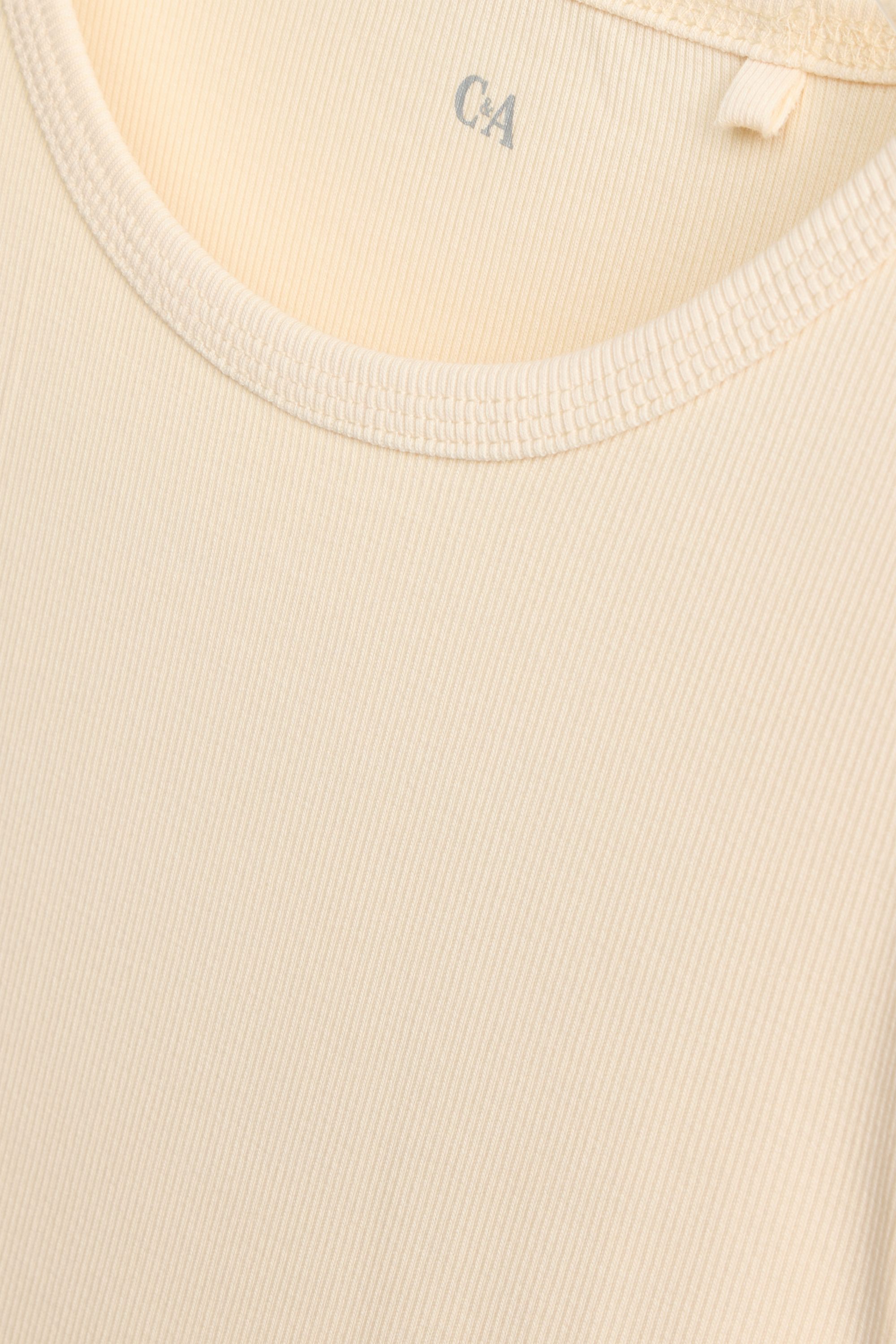 Long sleeve top - slim fit - ribbed light yellow