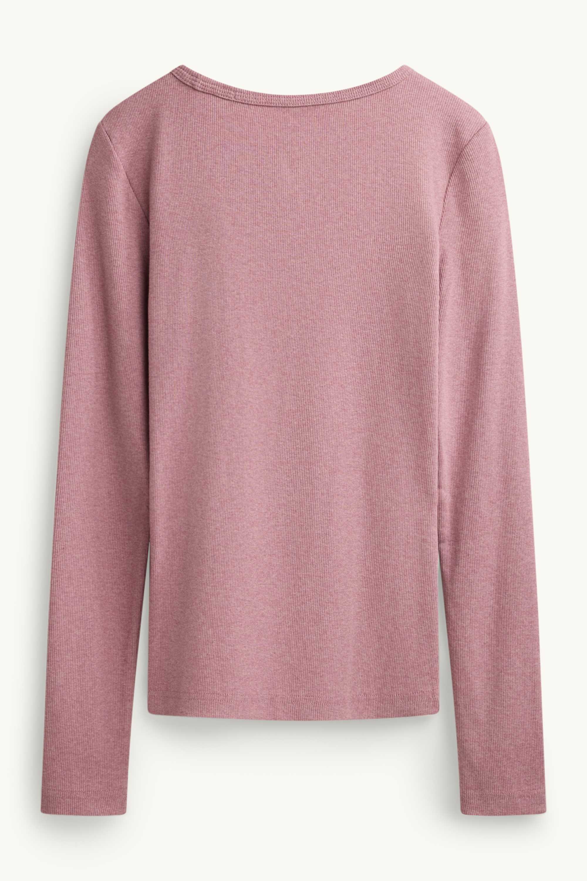 Long sleeve top - slim fit - ribbed pale pink