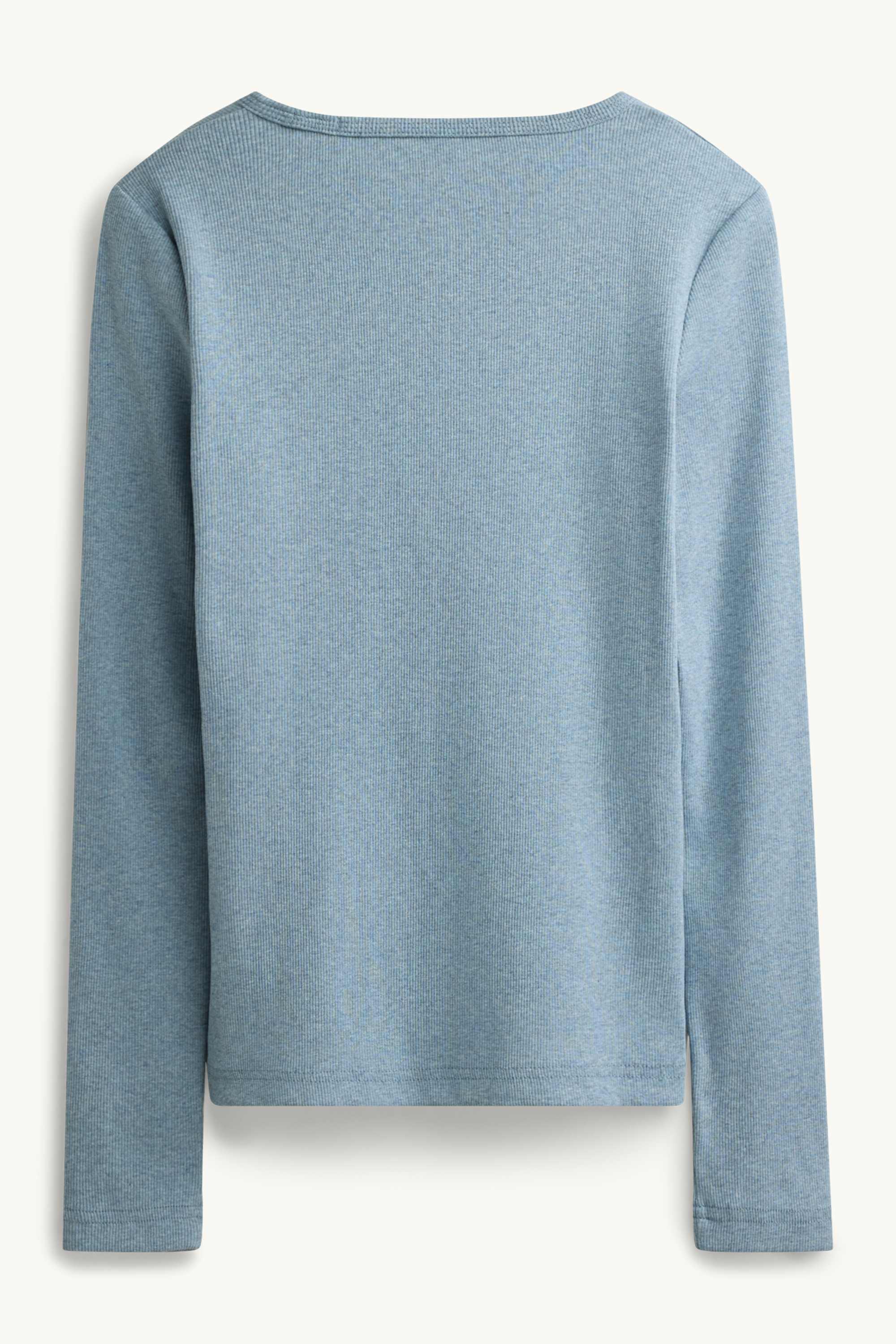 Long sleeve top - slim fit - ribbed light blue