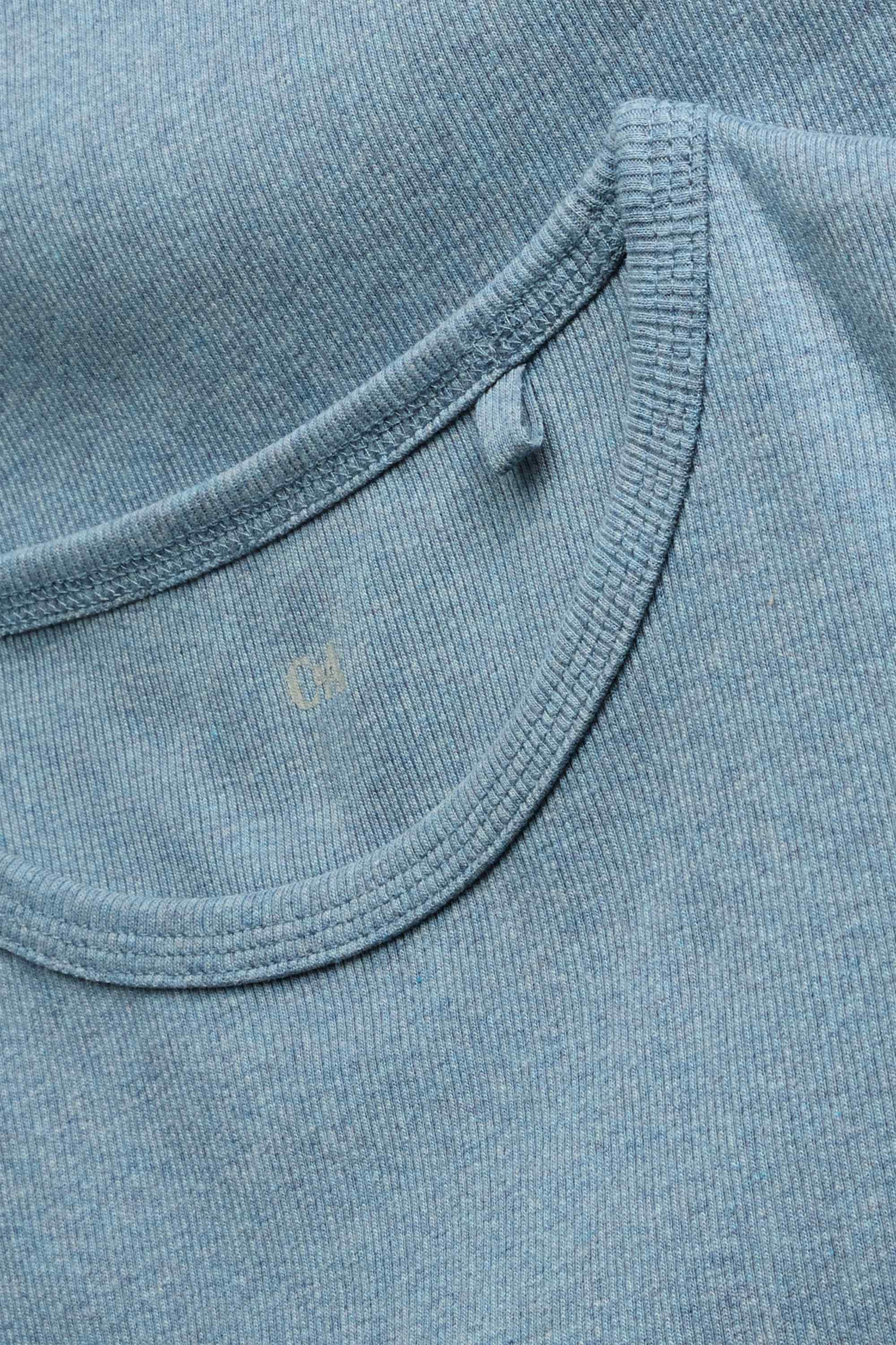 Long sleeve top - slim fit - ribbed light blue