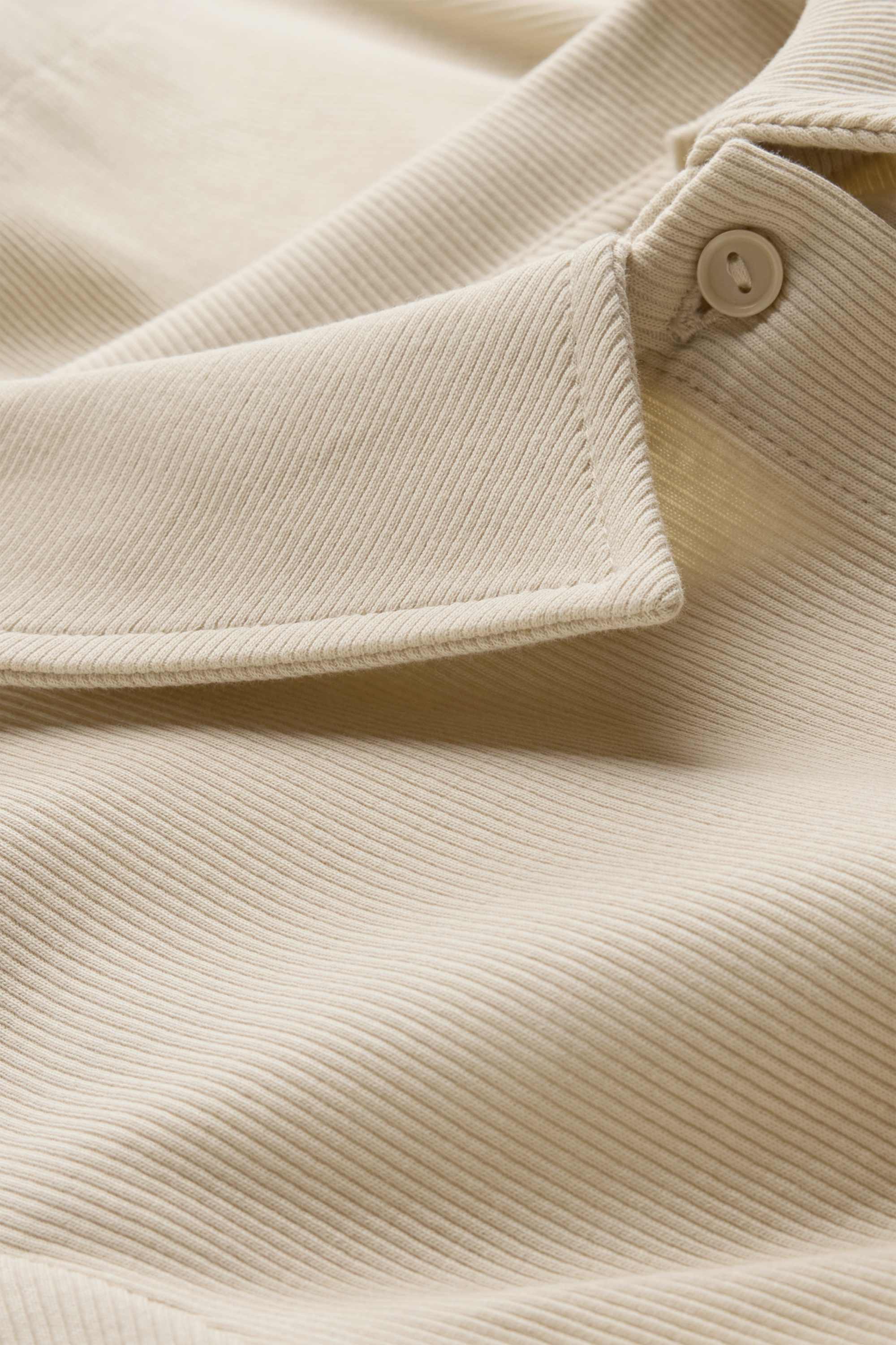 Long sleeve top - regular fit - ribbed beige