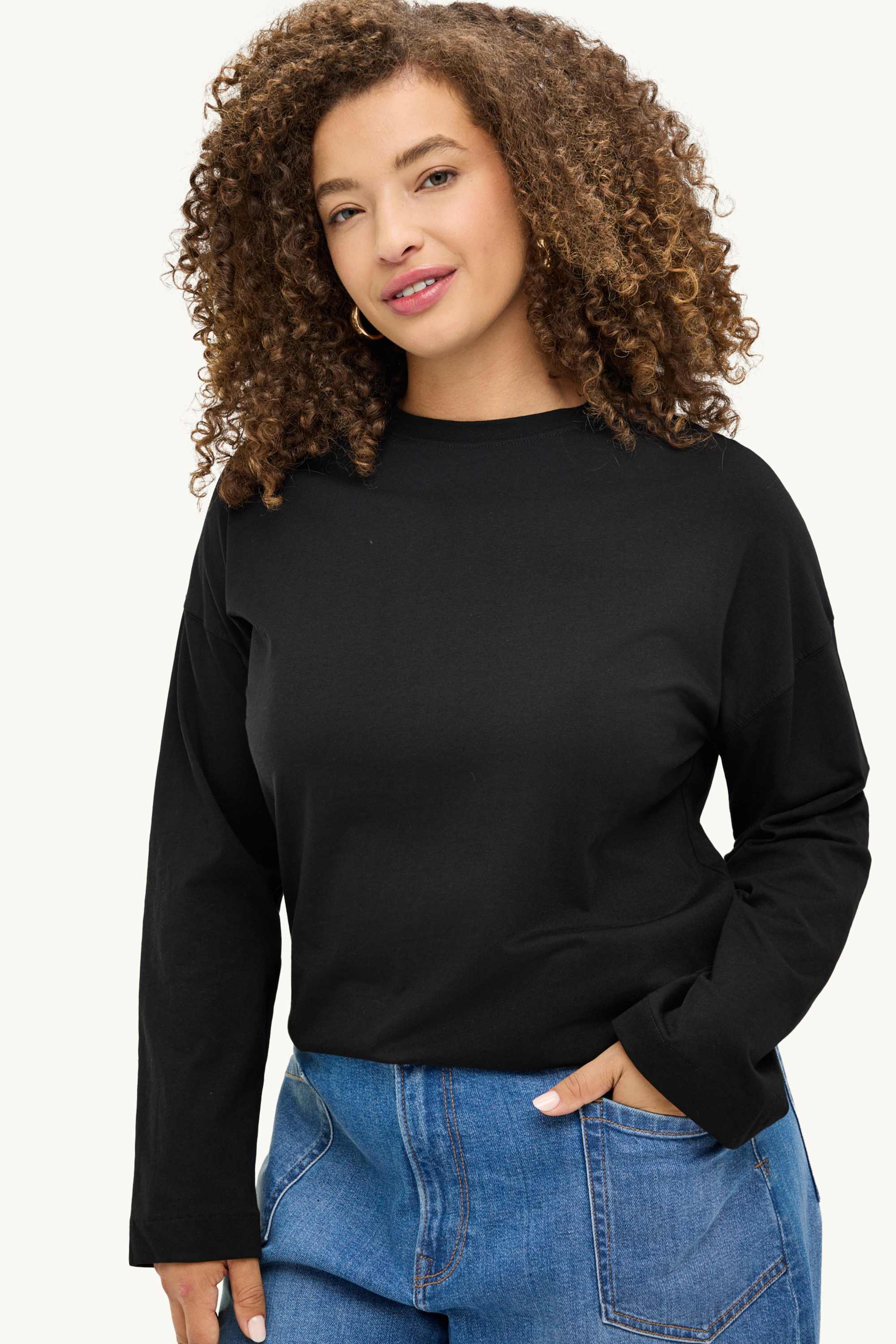 Long sleeve top - relaxed fit black