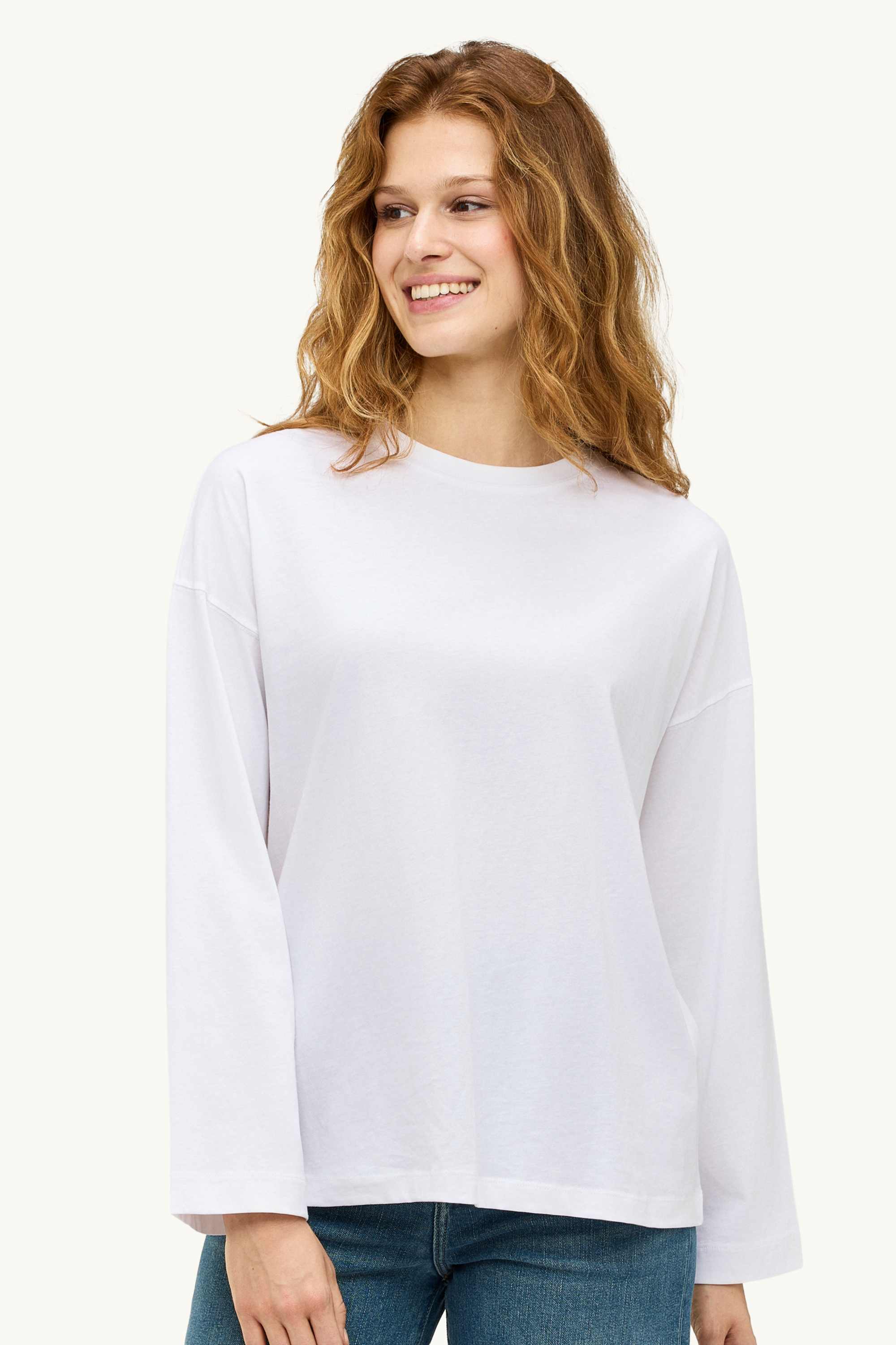 Long sleeve top - relaxed fit white