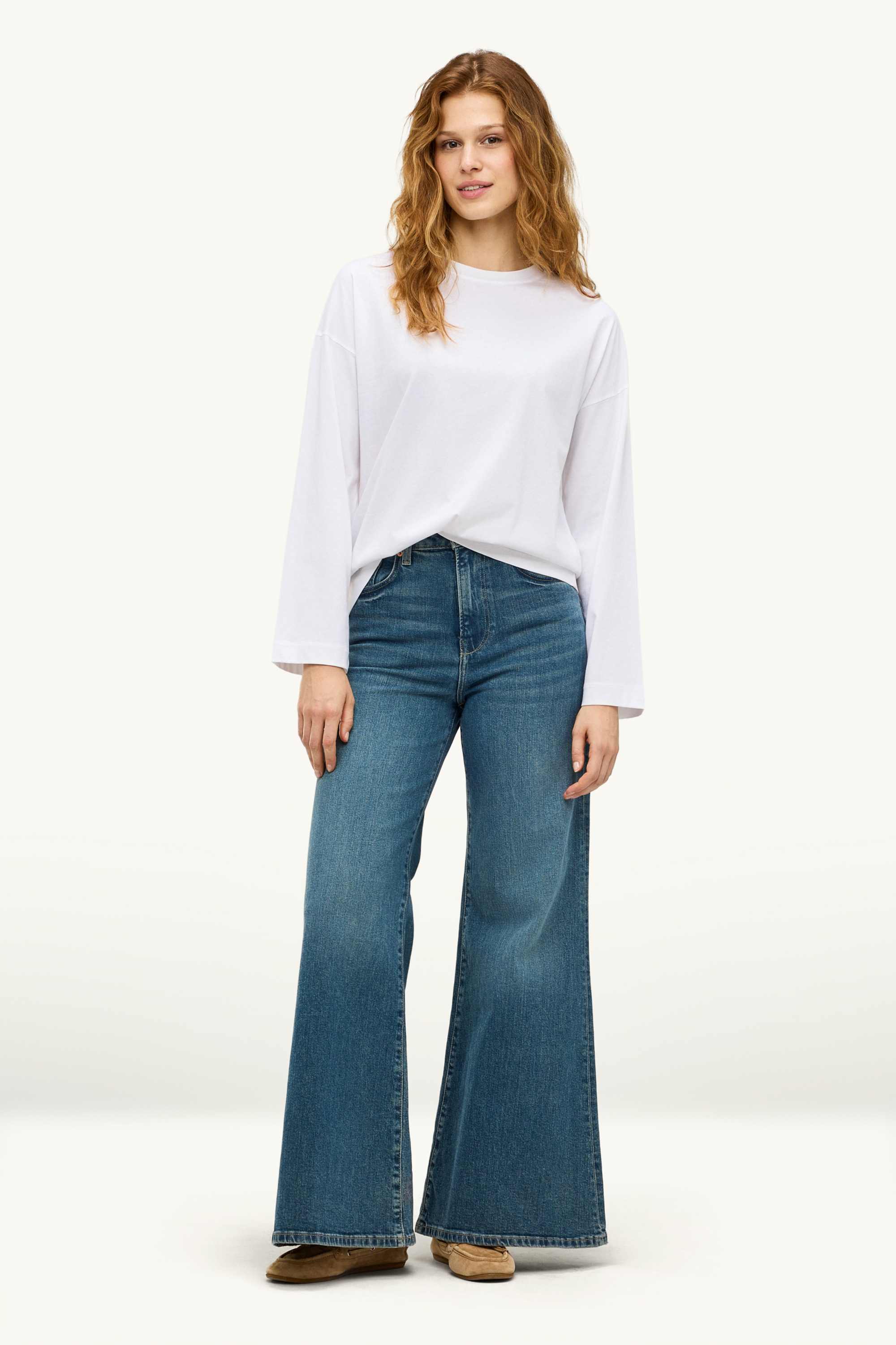 Long sleeve top - relaxed fit white