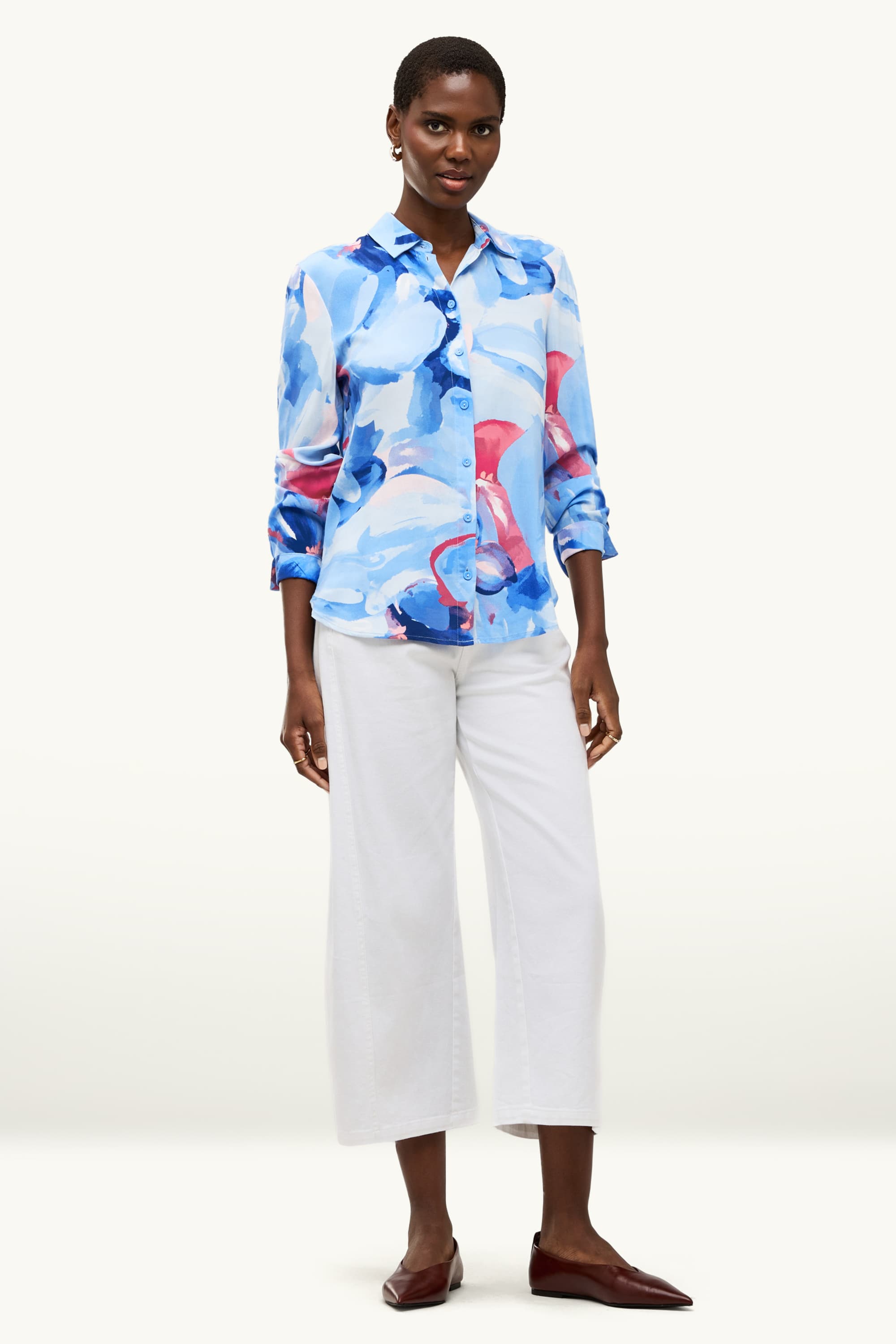 Shirt blouse - patterned blue