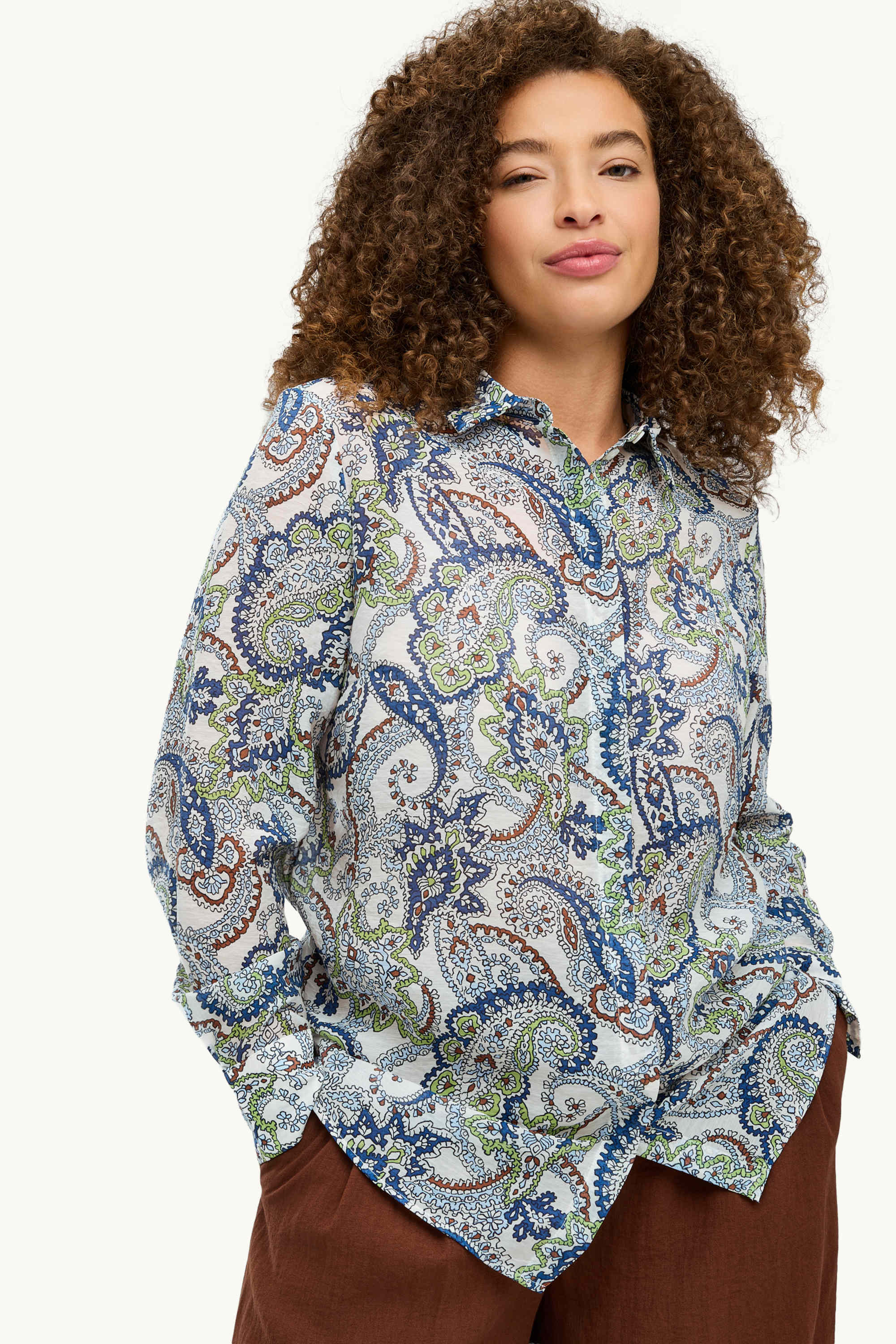 Shirt blouse - patterned blue
