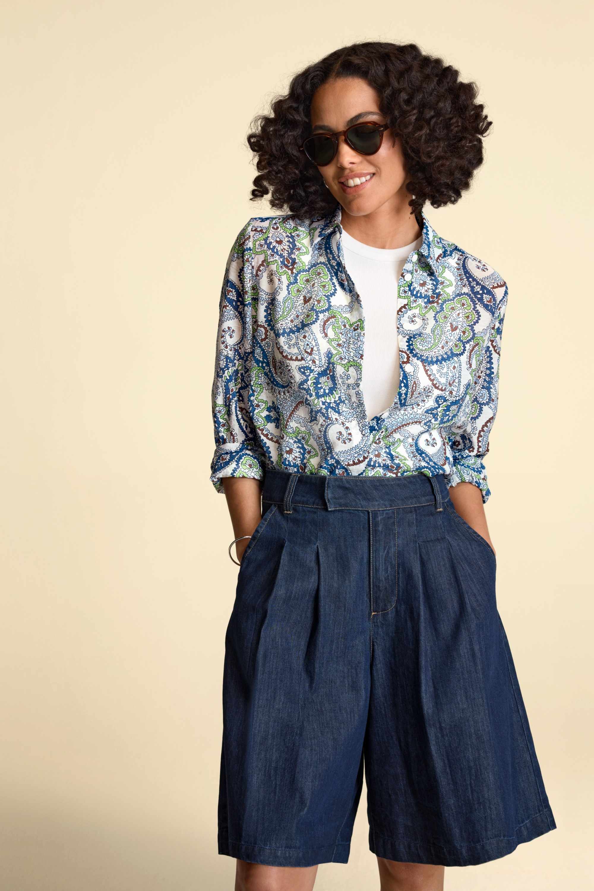 Shirt blouse - patterned blue