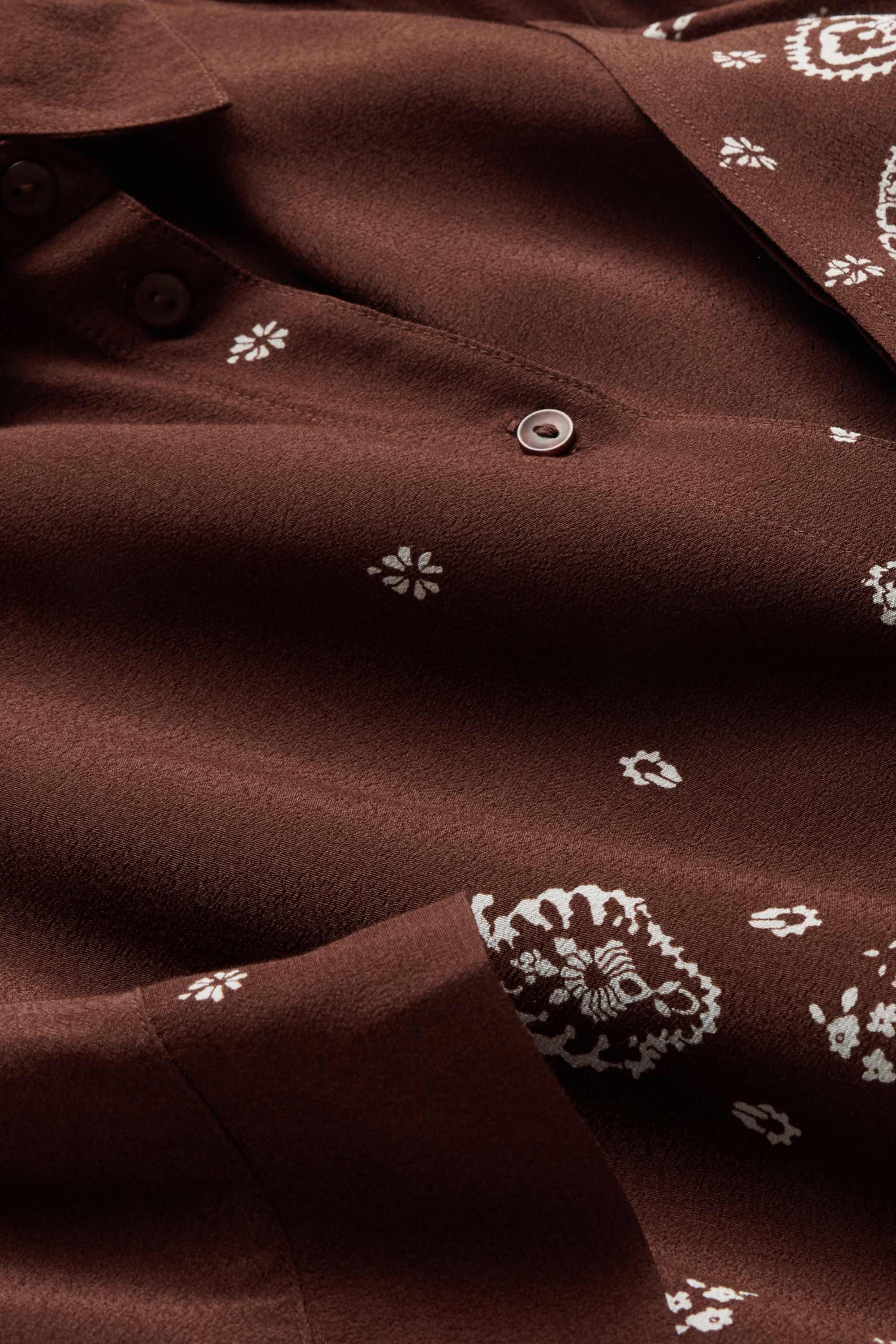 Blouse - patterned dark brown