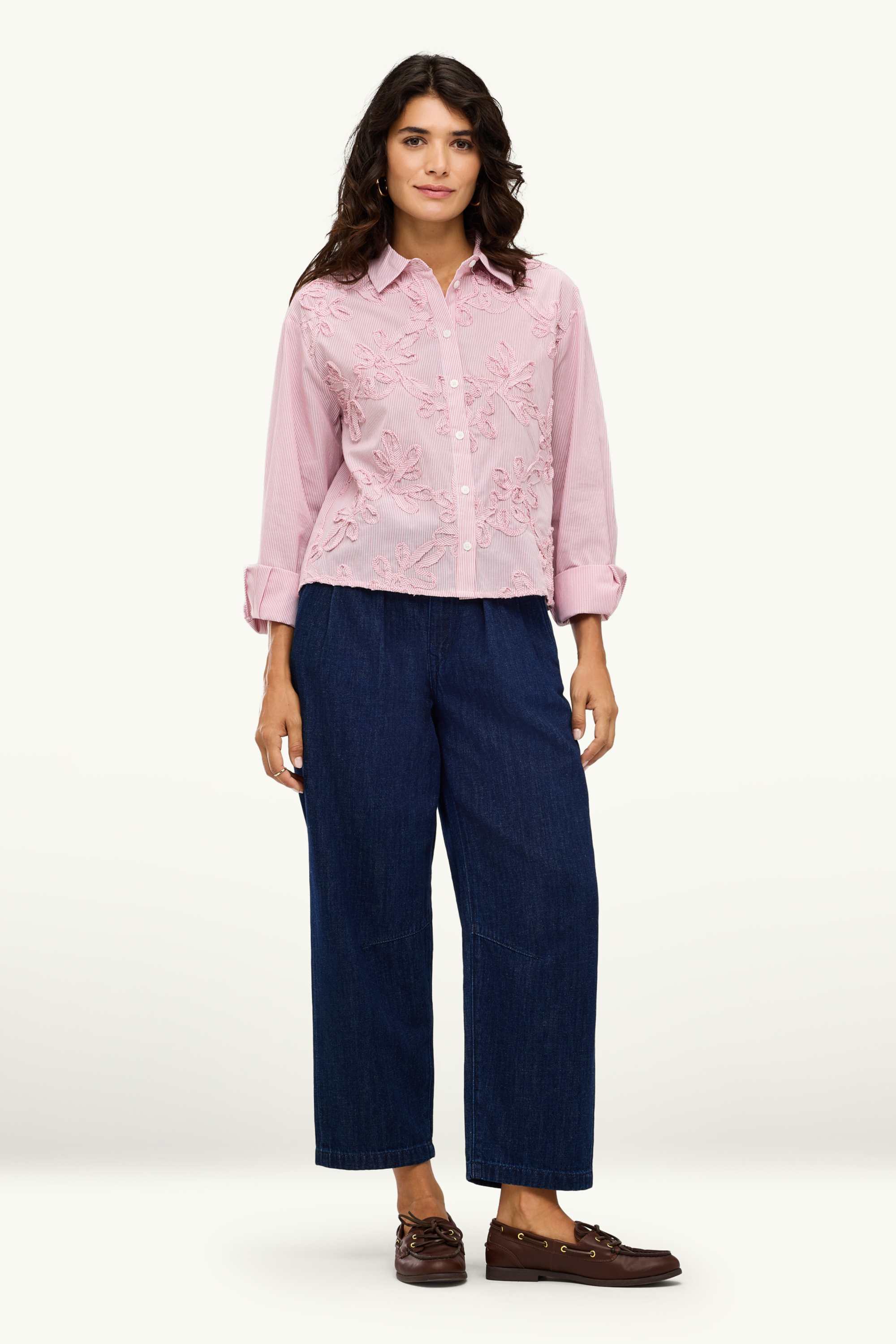 Blouse - striped rose