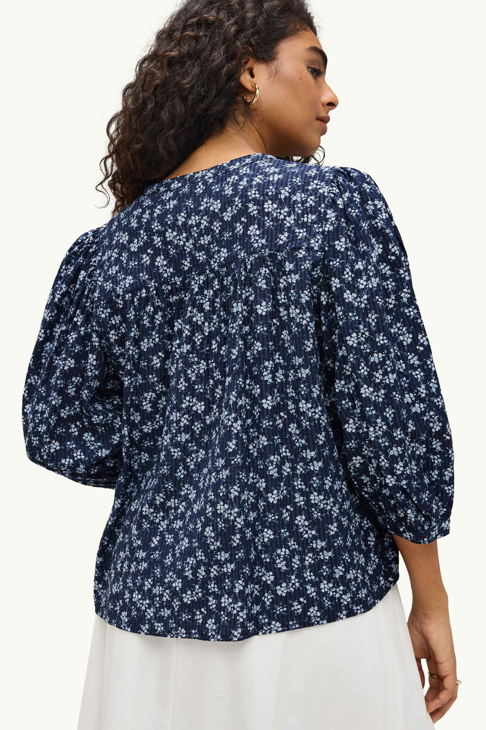 Blouse - floral blue / white (2)
