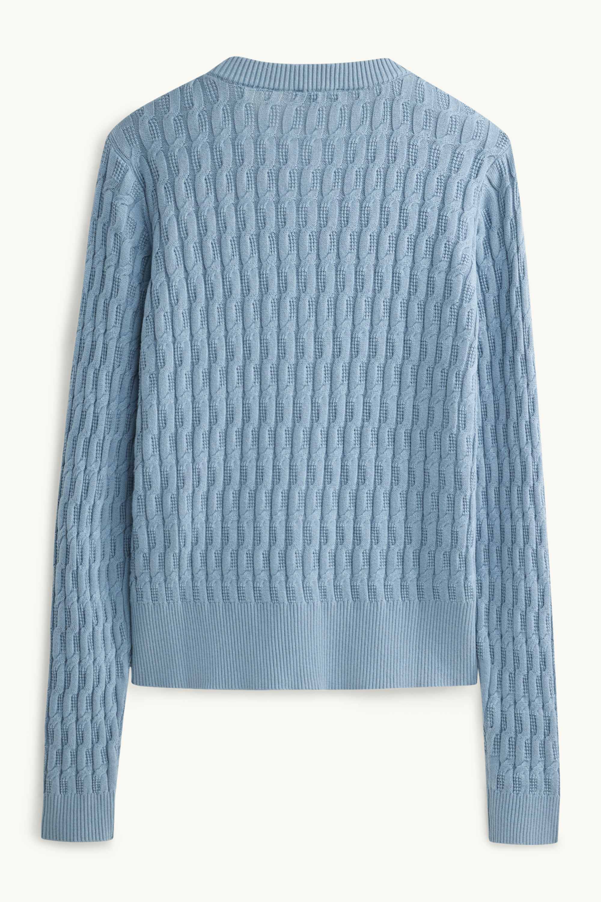Cardigan - cable knit pattern blue