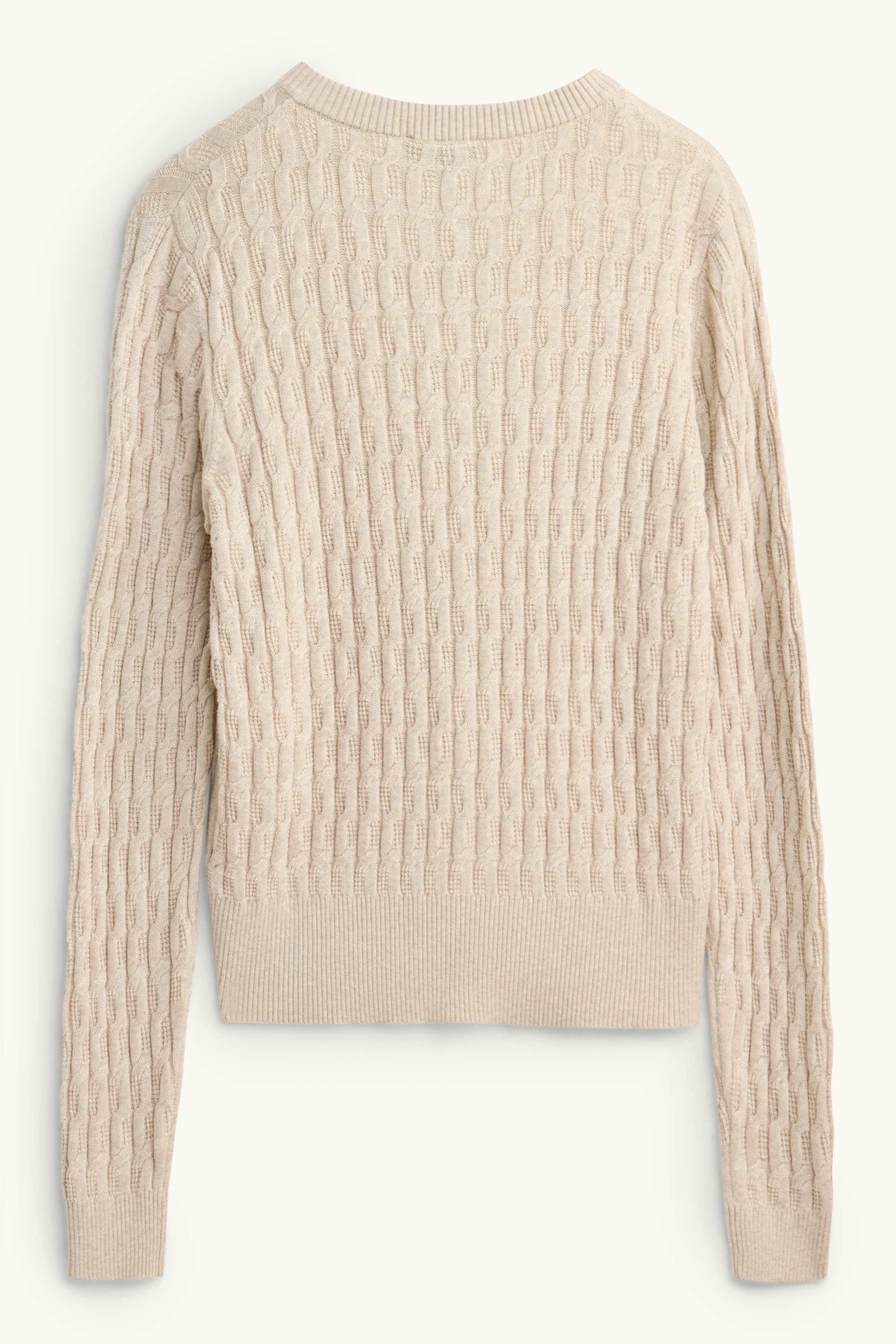 Cardigan - cable knit pattern beige
