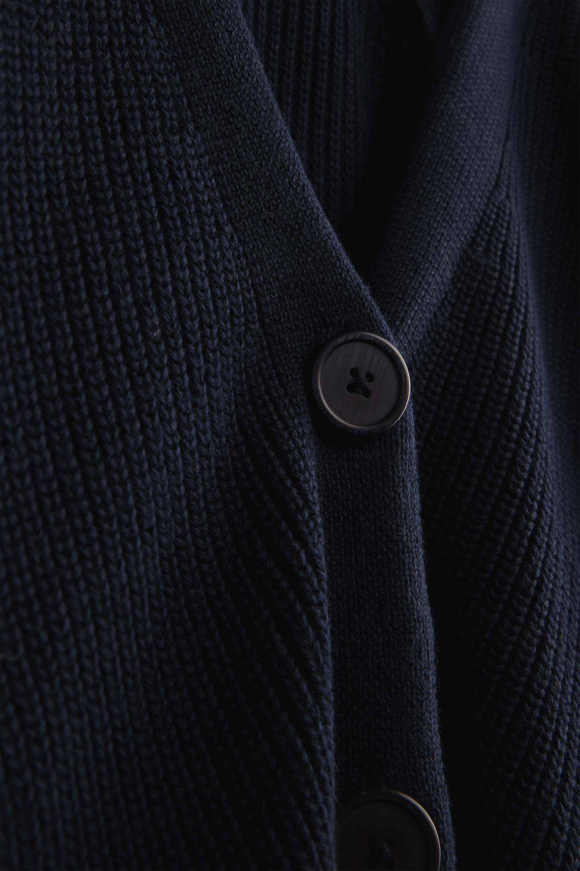 Cardigan - ribbed dark blue