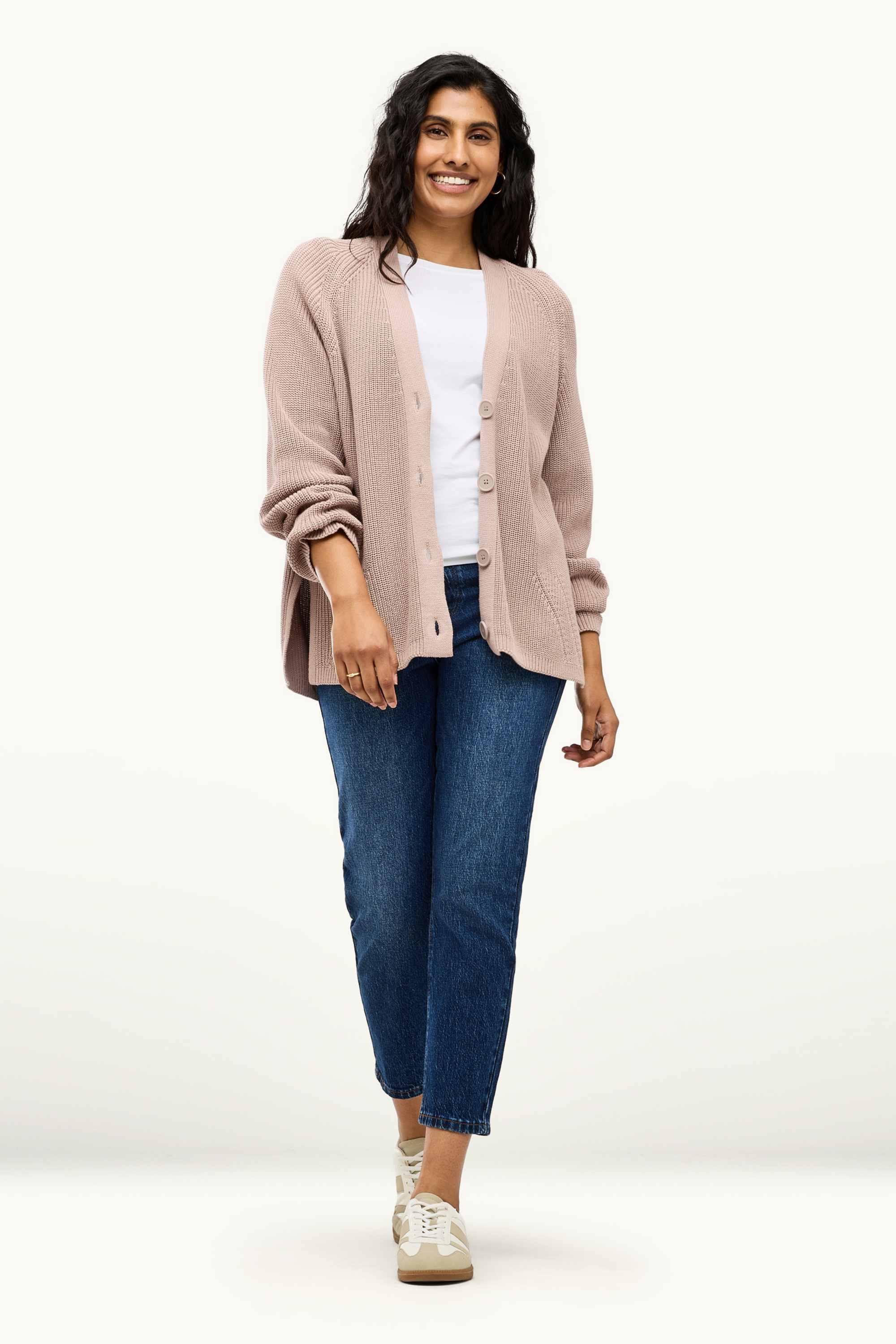 Cardigan - ribbed light brown