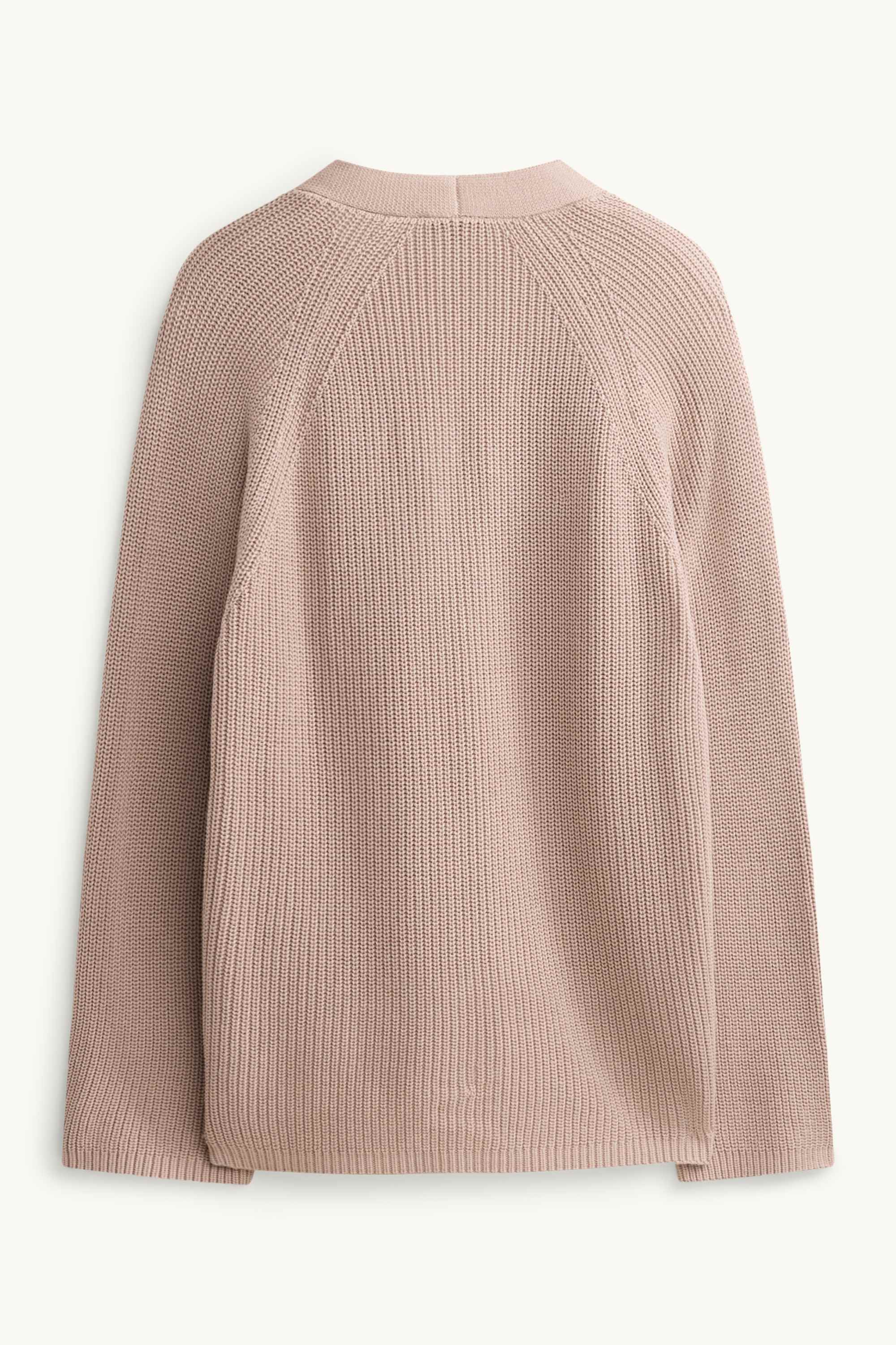 Cardigan - ribbed light brown