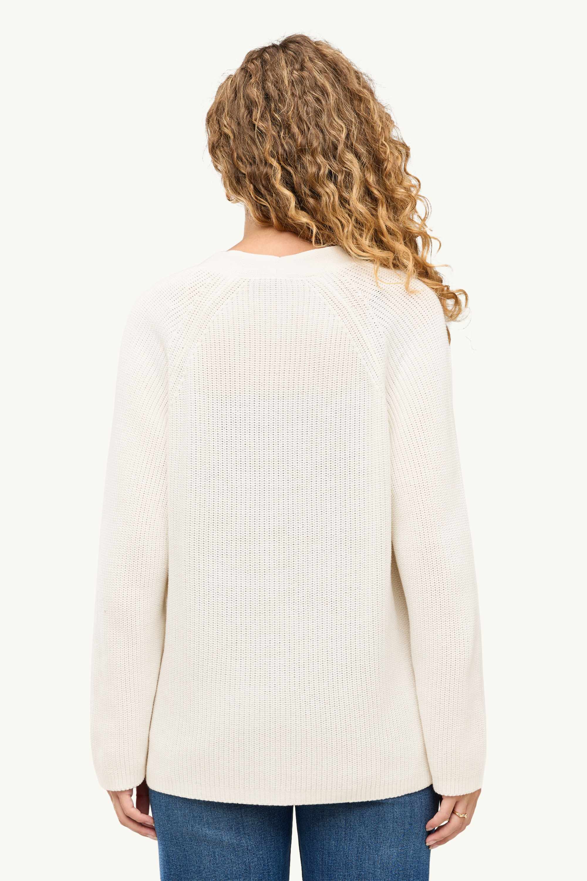 Cardigan - ribbed cremewhite
