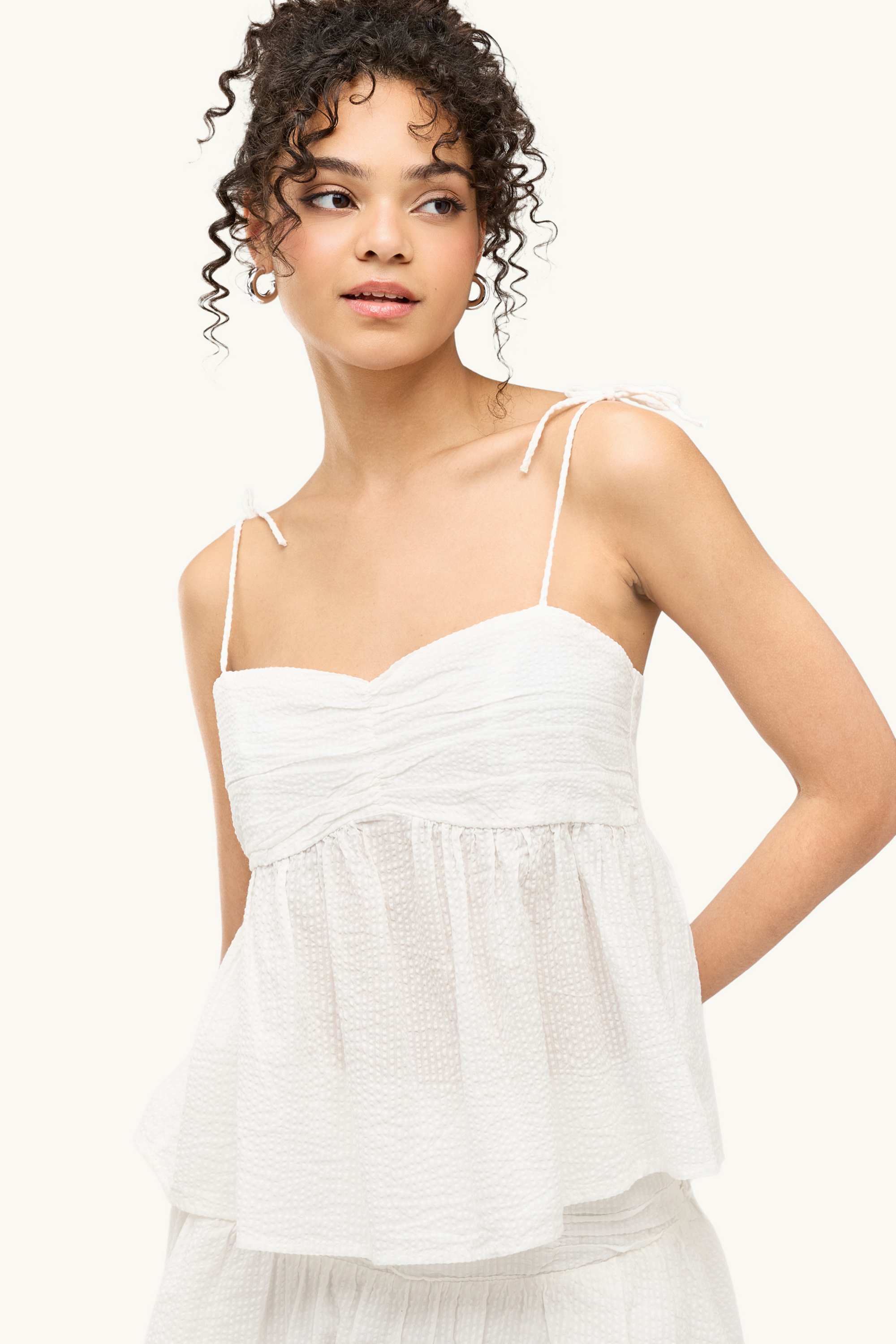 Blouse top - textured white