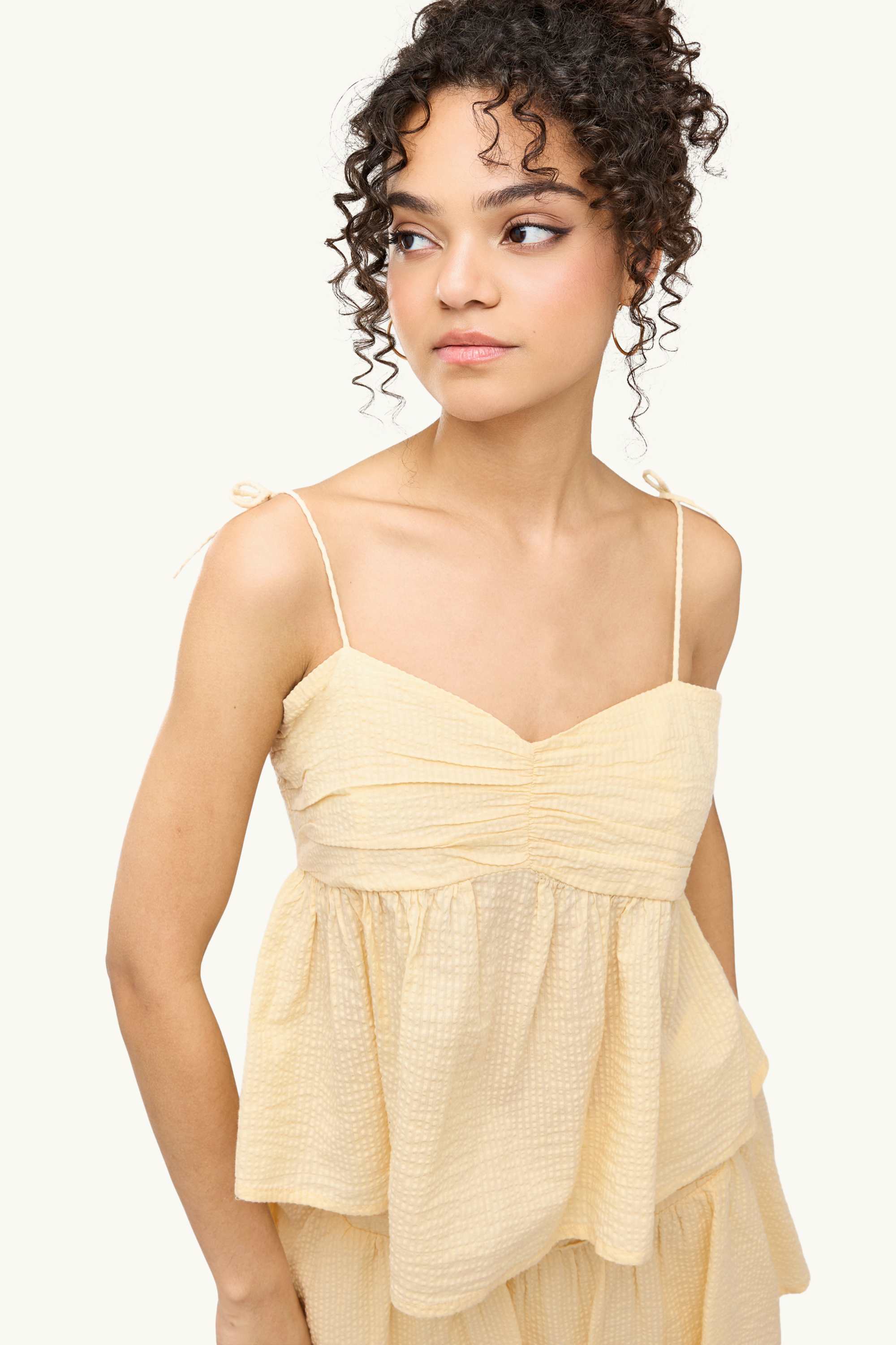 Blouse top - textured yellow