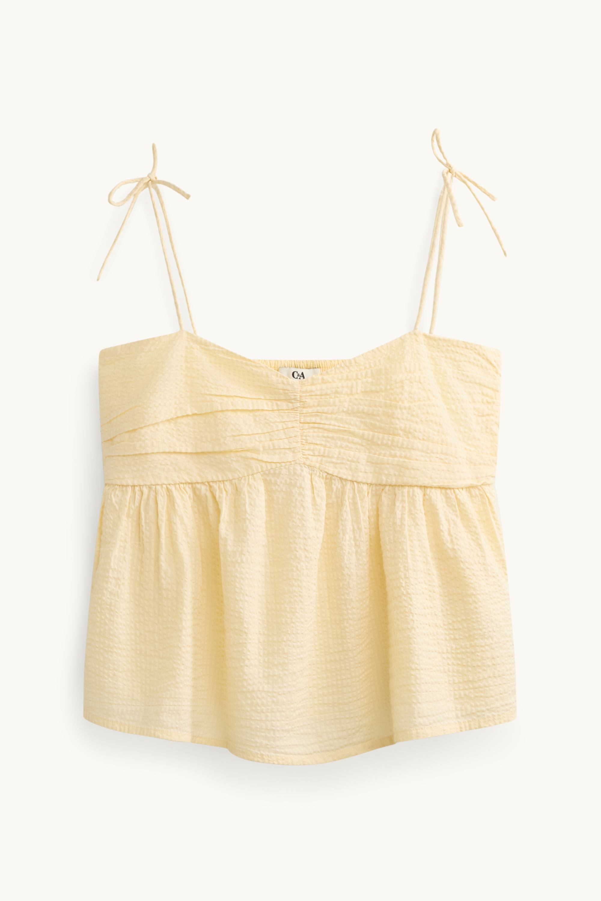 Blouse top - textured yellow