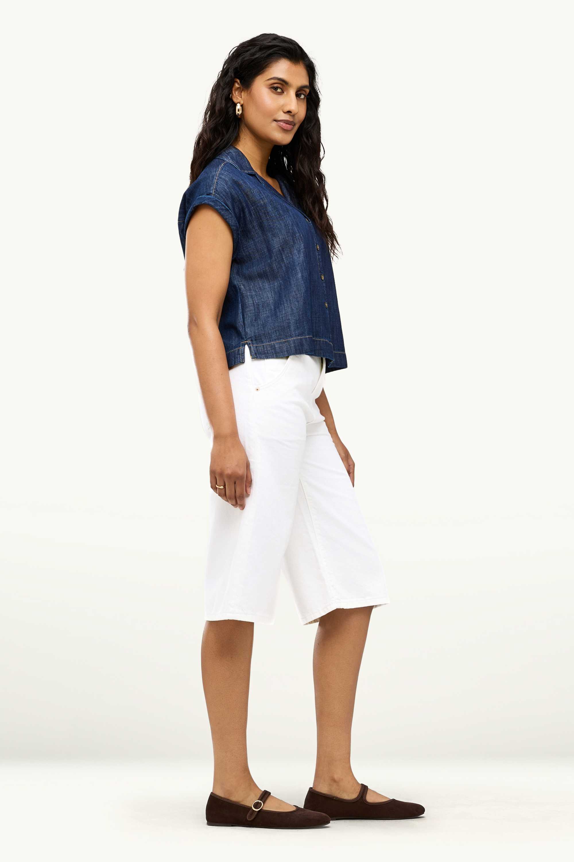 Jorts - high waist white