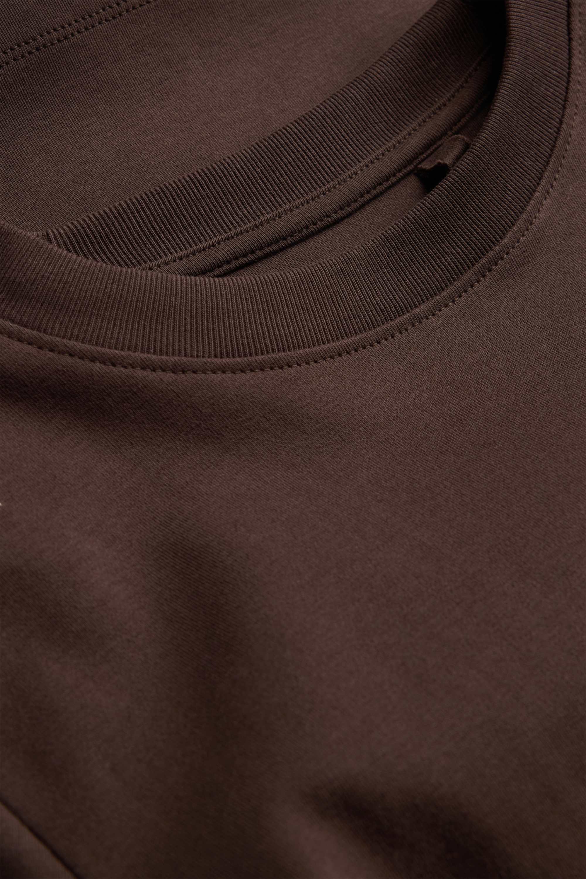 Long sleeve top- regular fit dark brown