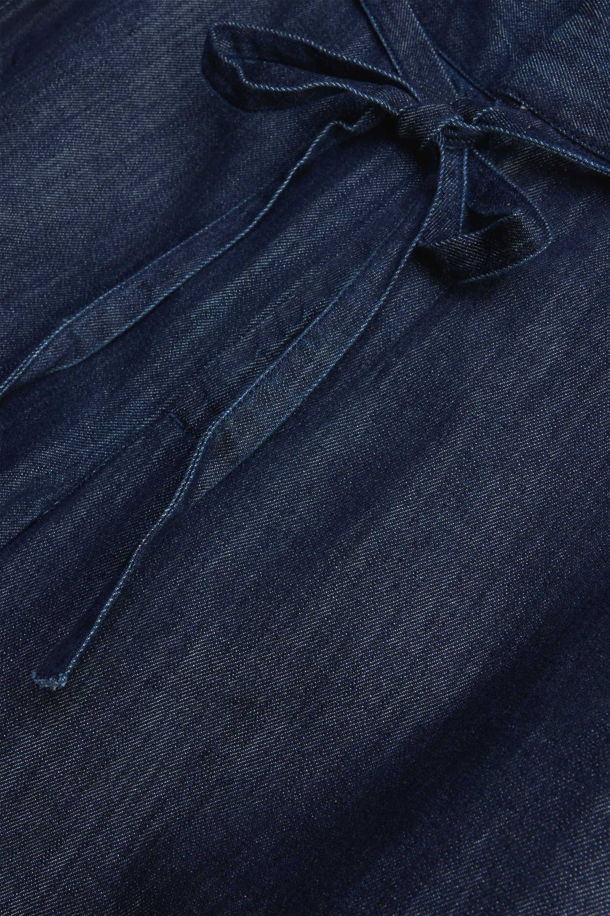 Wide leg jeans - mid-rise waist denim-dark blue