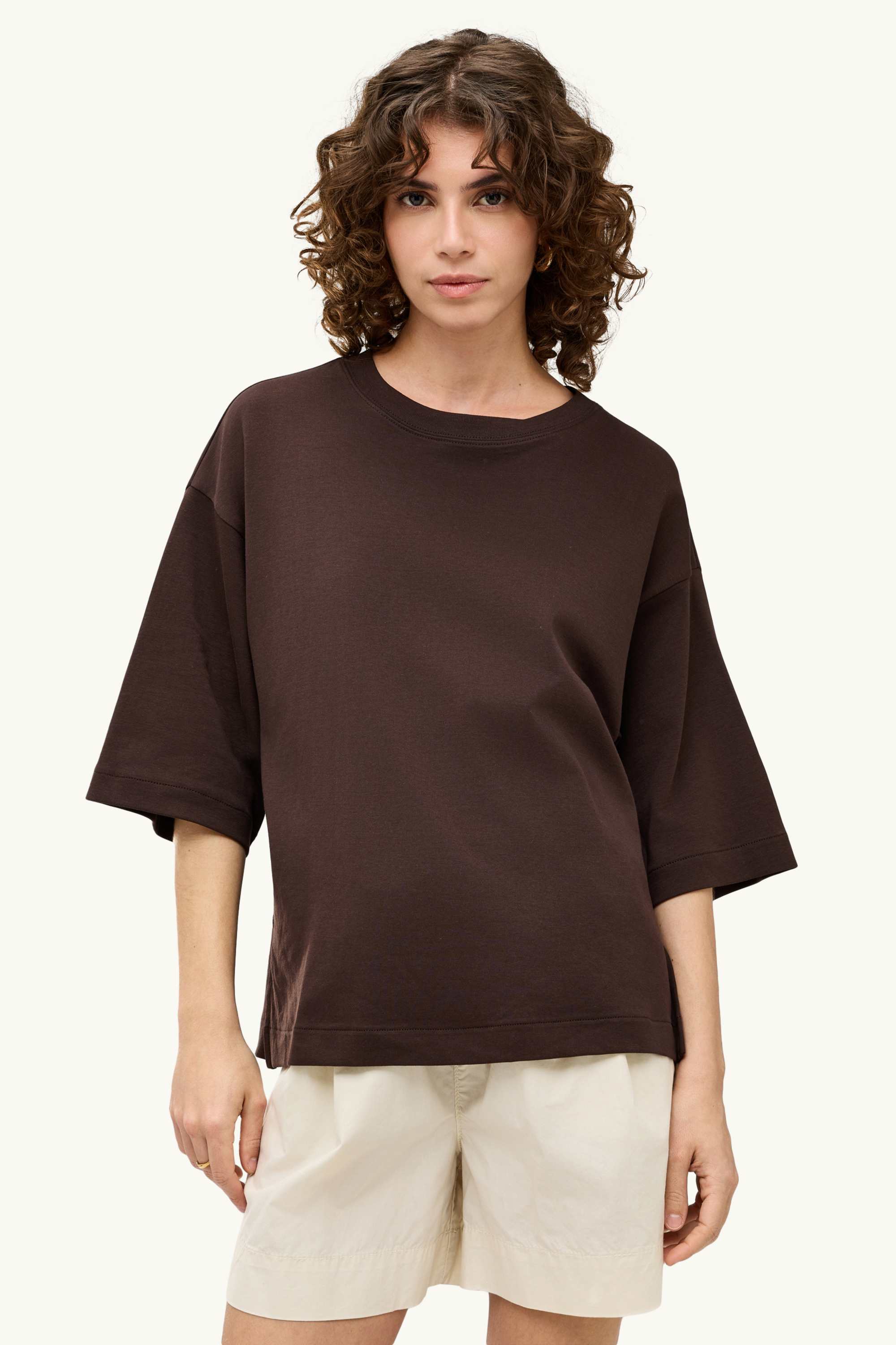 T-shirt - oversized brown