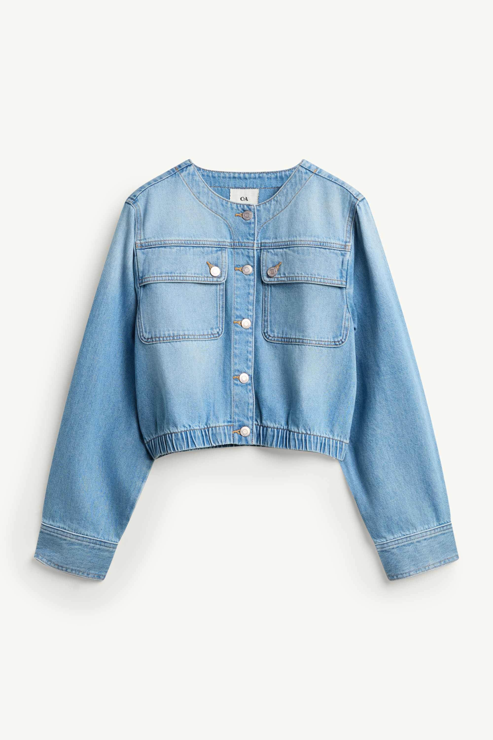 Cropped denim jacket denim-light blue
