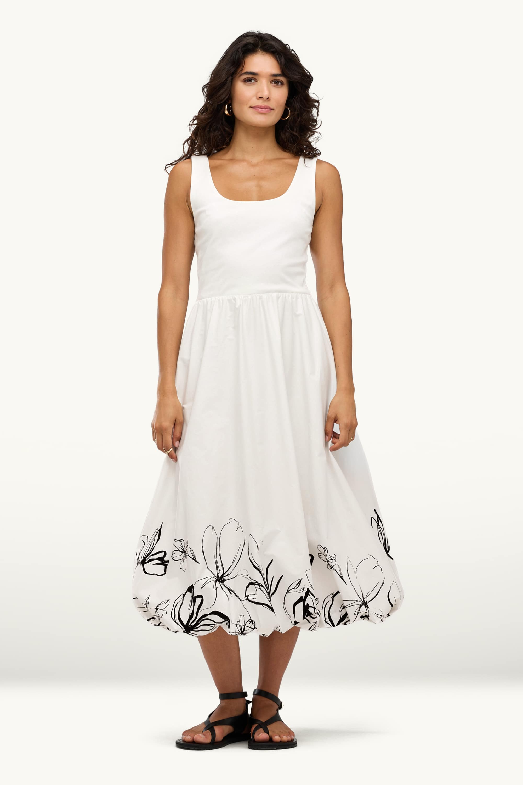 Fit & flare dress - floral white