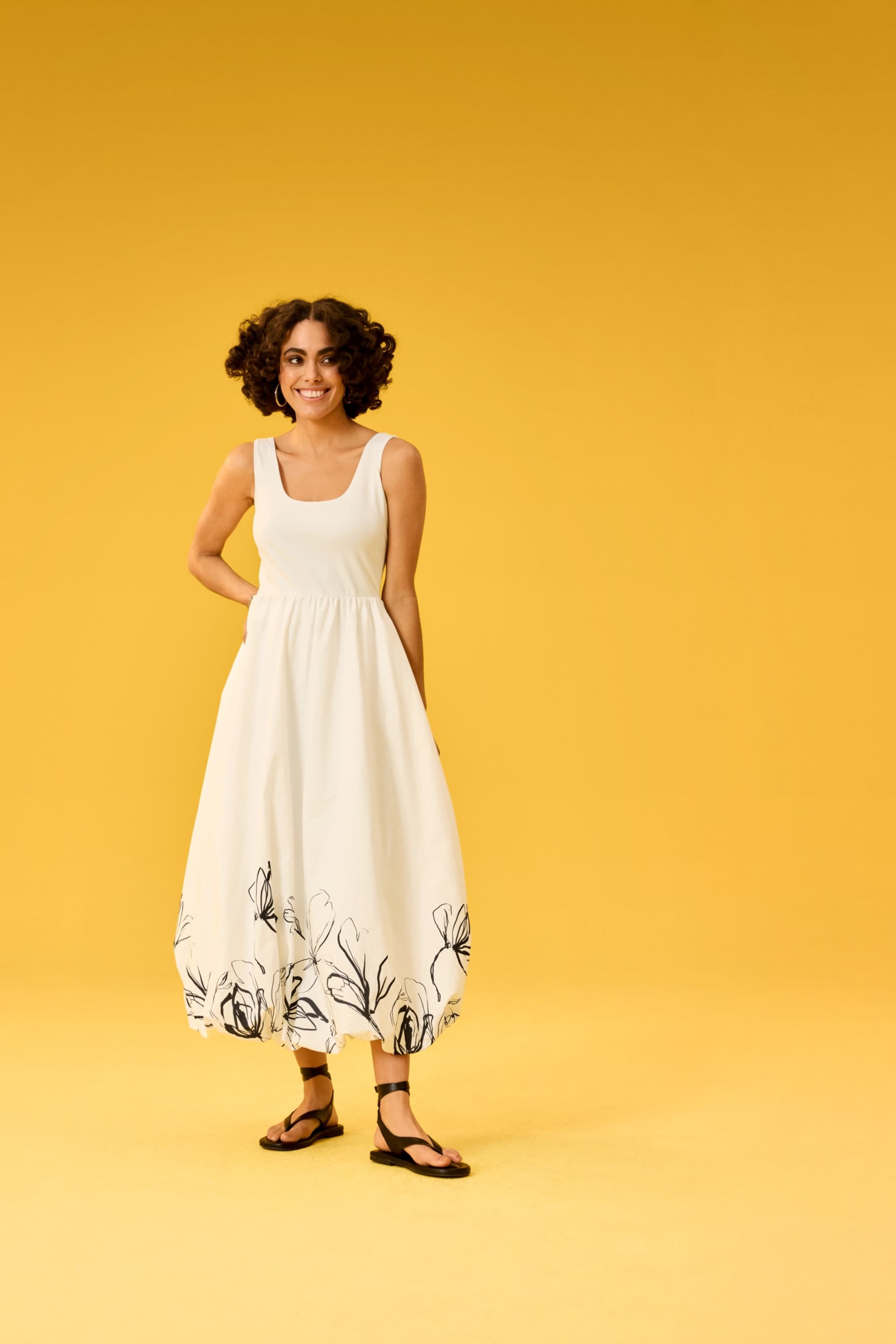 Fit & flare dress - floral white