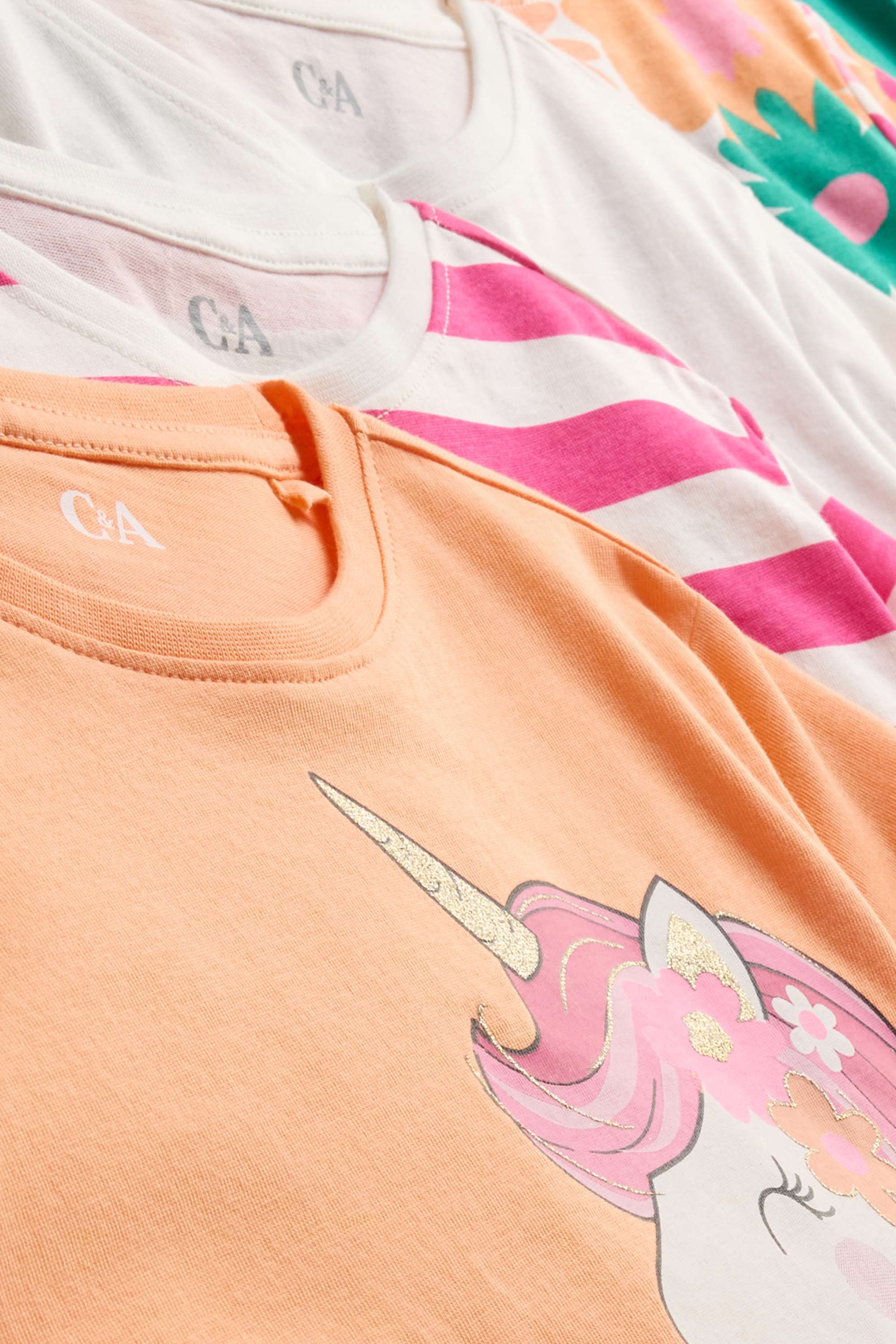 Multipack of 5 - unicorn and flowers - short sleeve T-shirt green