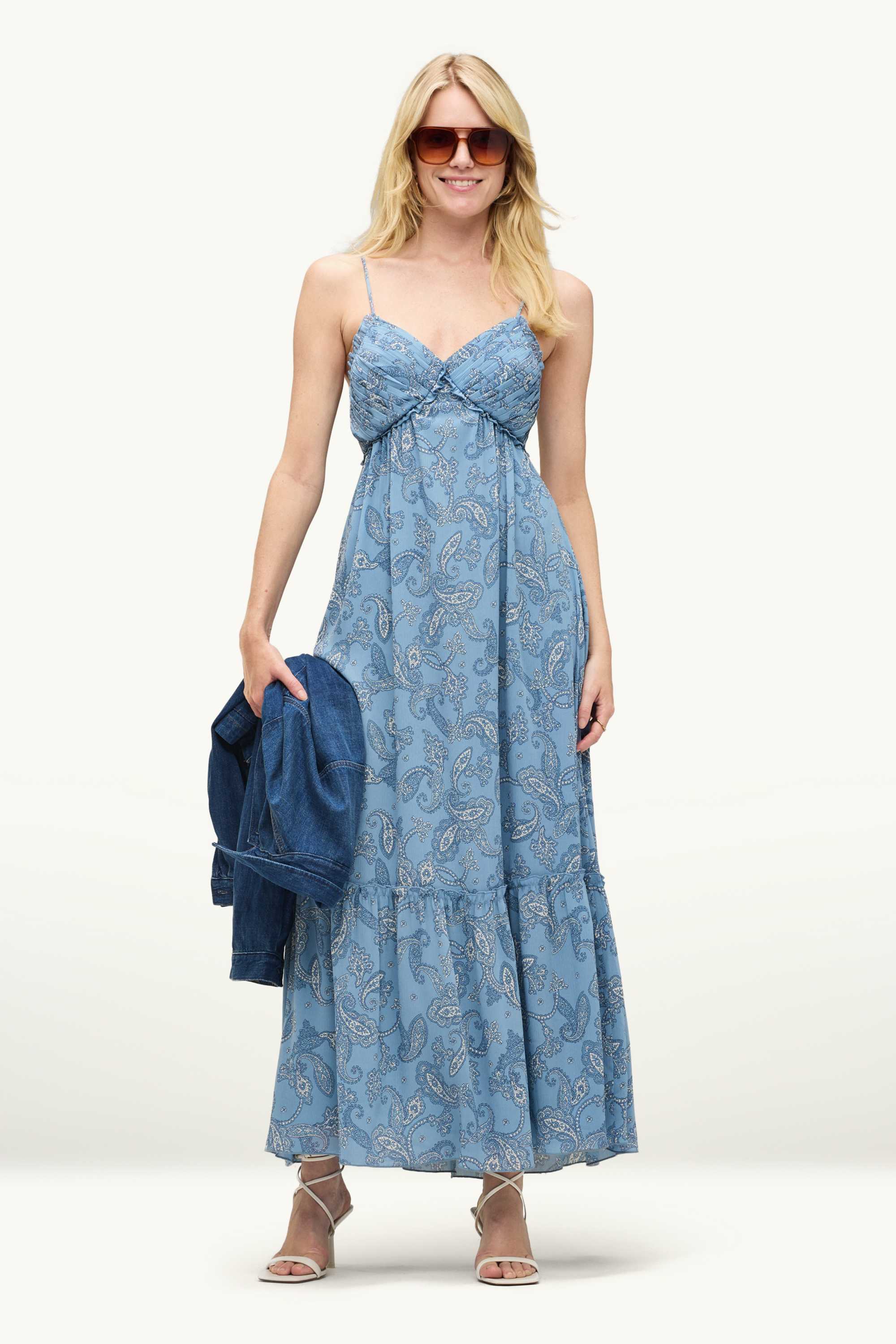 Chiffon dress - patterned blue