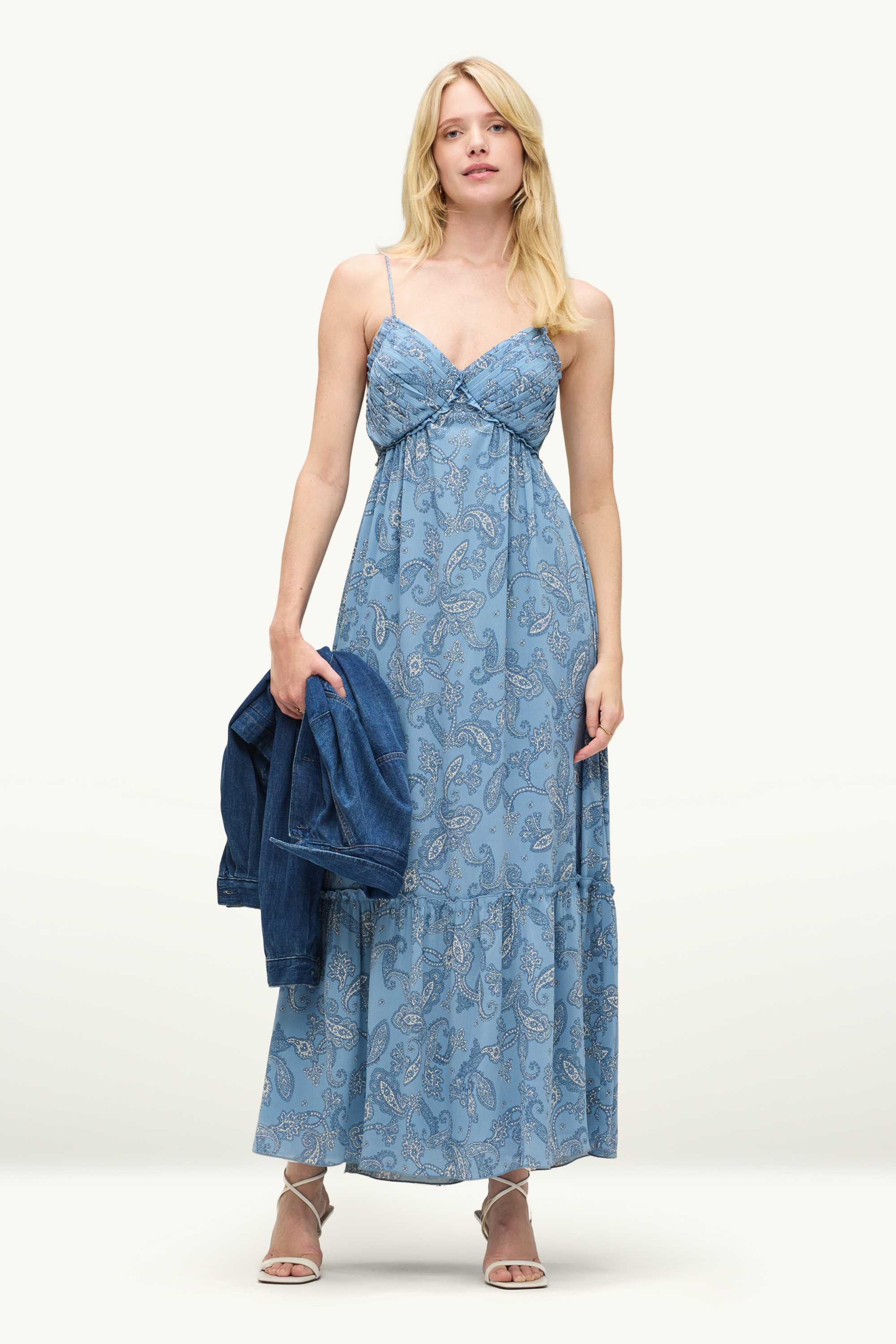 Chiffon dress - patterned blue
