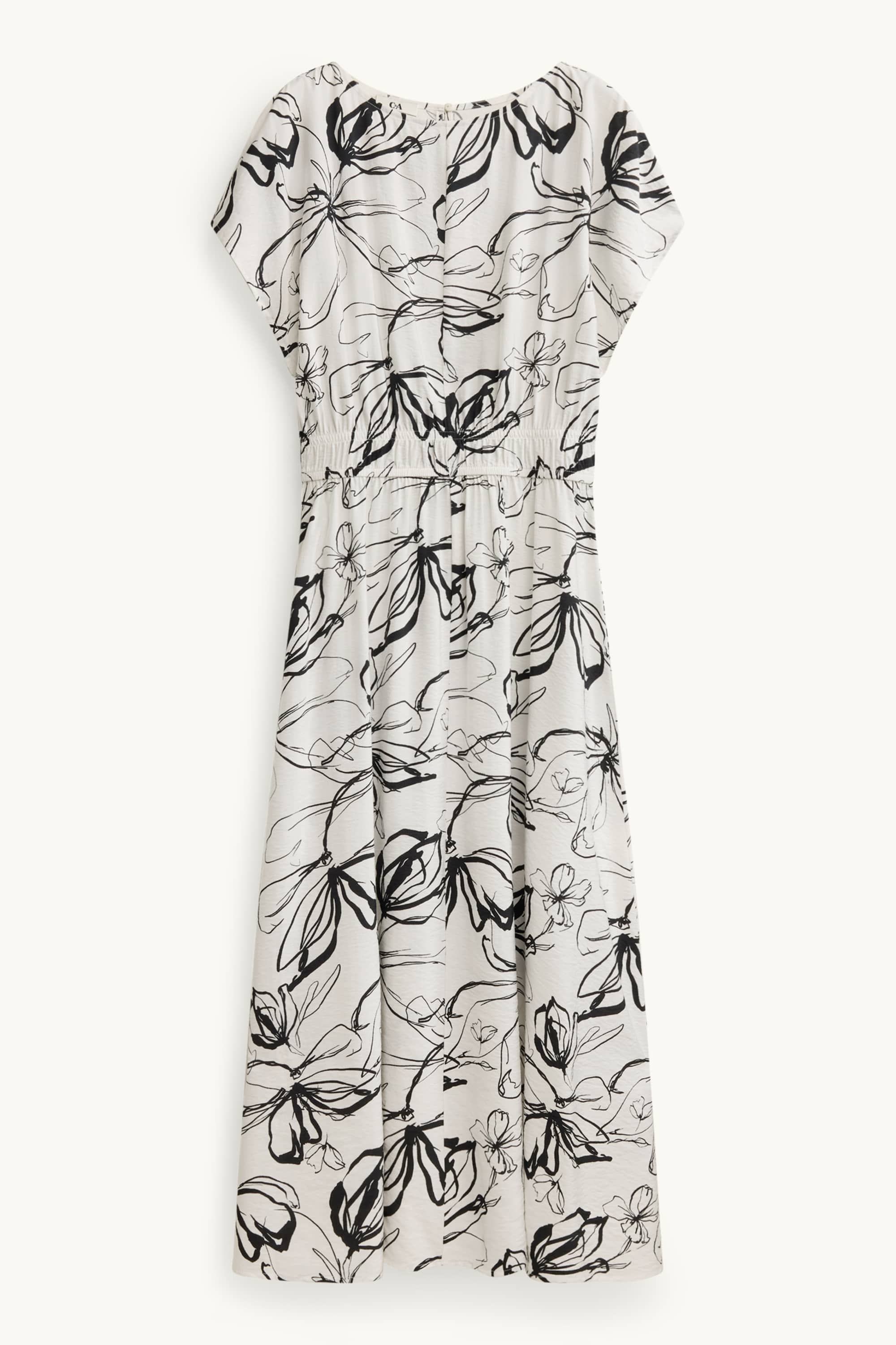 Fit & flare dress - floral white / black