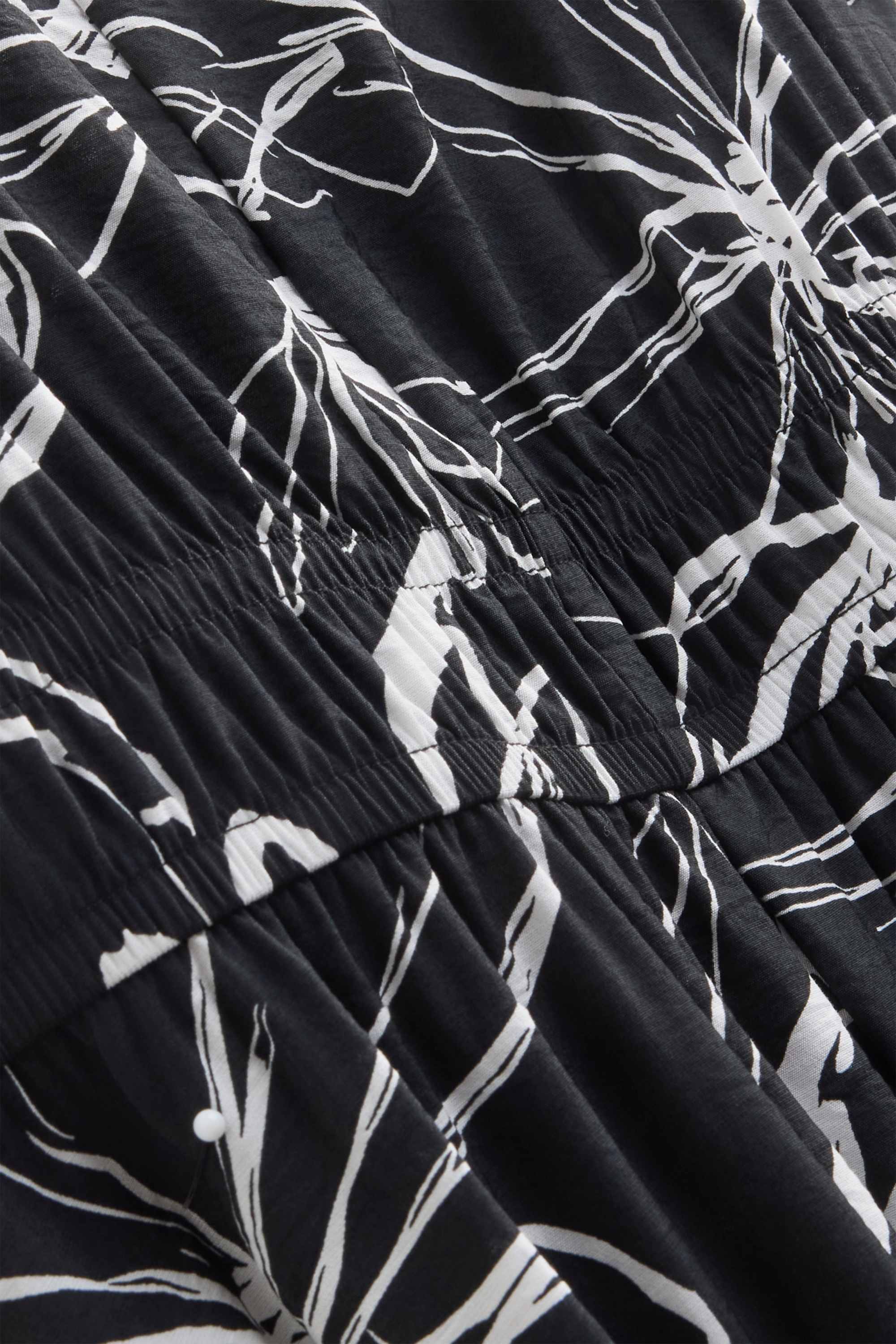Fit & flare dress - floral - textured black