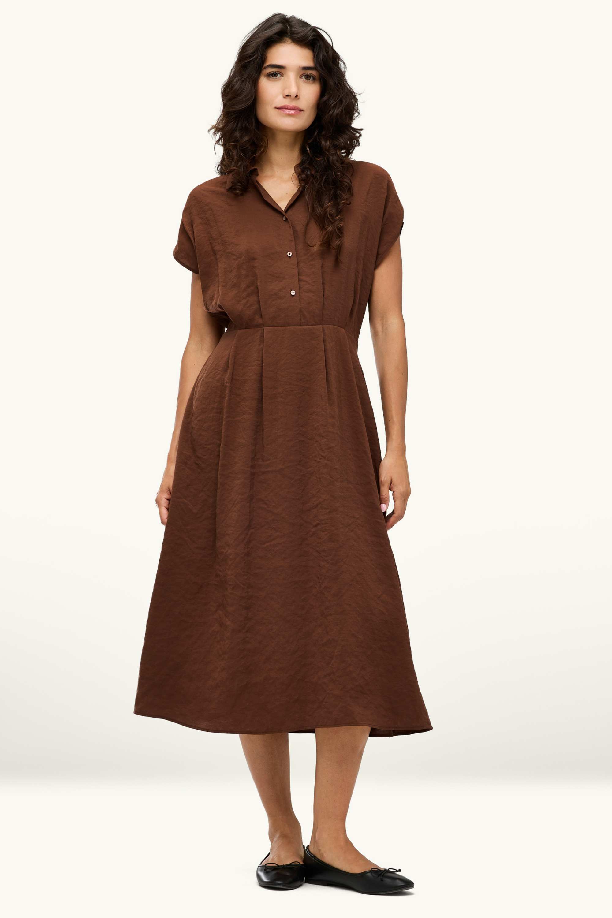 Dress - straight fit brown