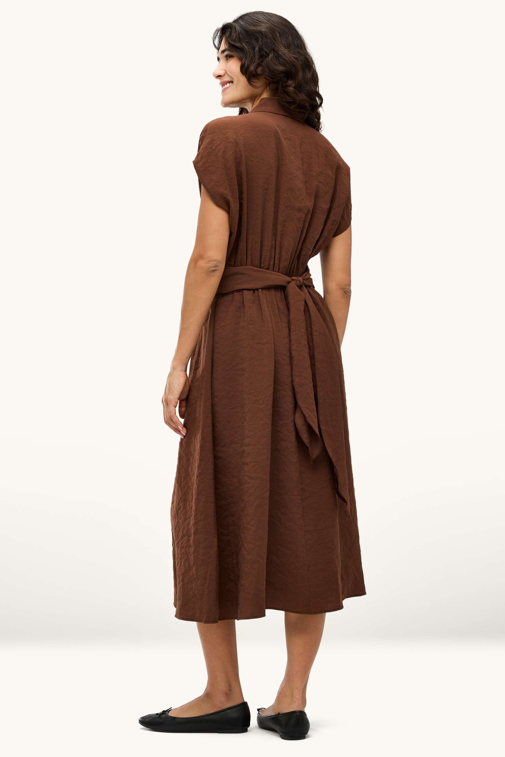 Dress - straight fit brown