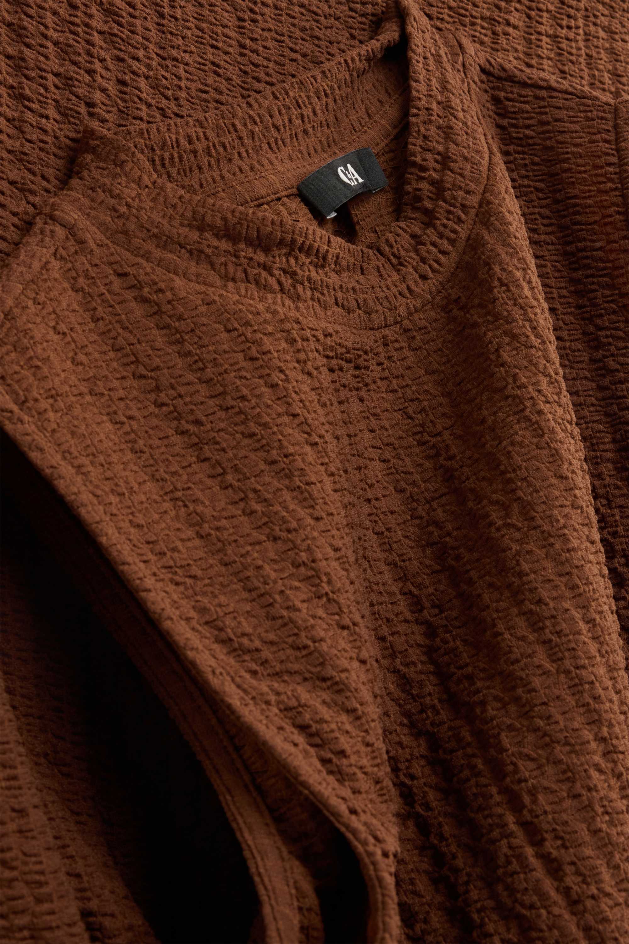 Dress with belt - straight fit brown
