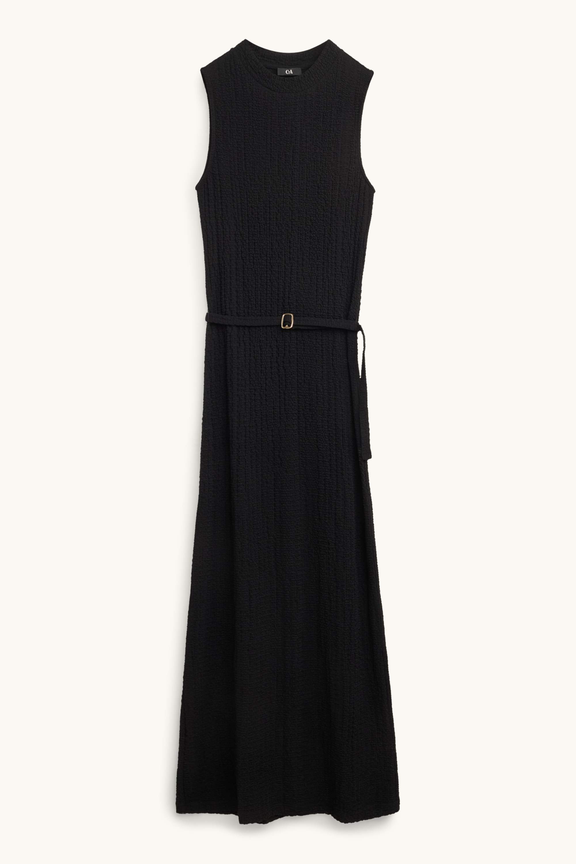 Dress with belt - straight fit black