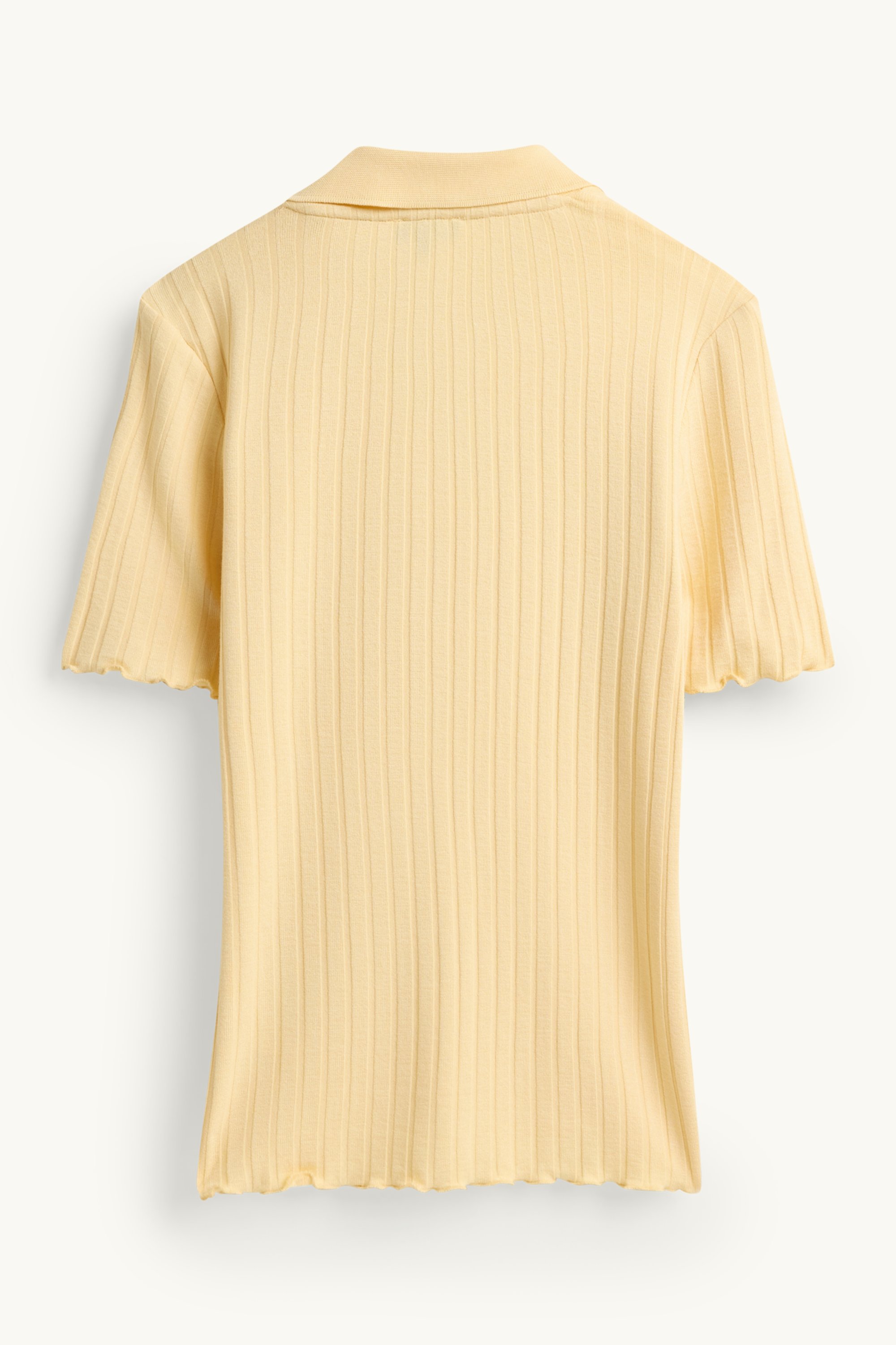 Polo shirt - regular fit - ribbed light yellow